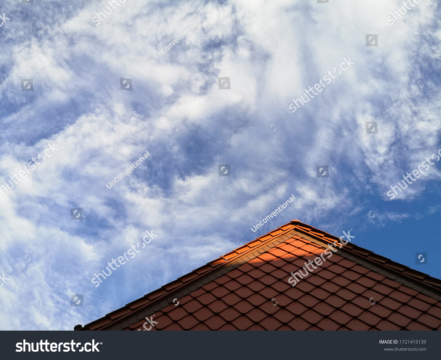 Scandinavian Style House Gable Roof Tile Stock Photo 1721415139 ...