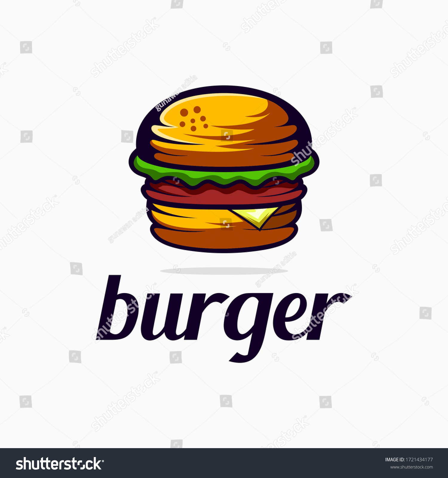 Burger Logo Design Art Illustration Stock Illustration 1721434177 ...