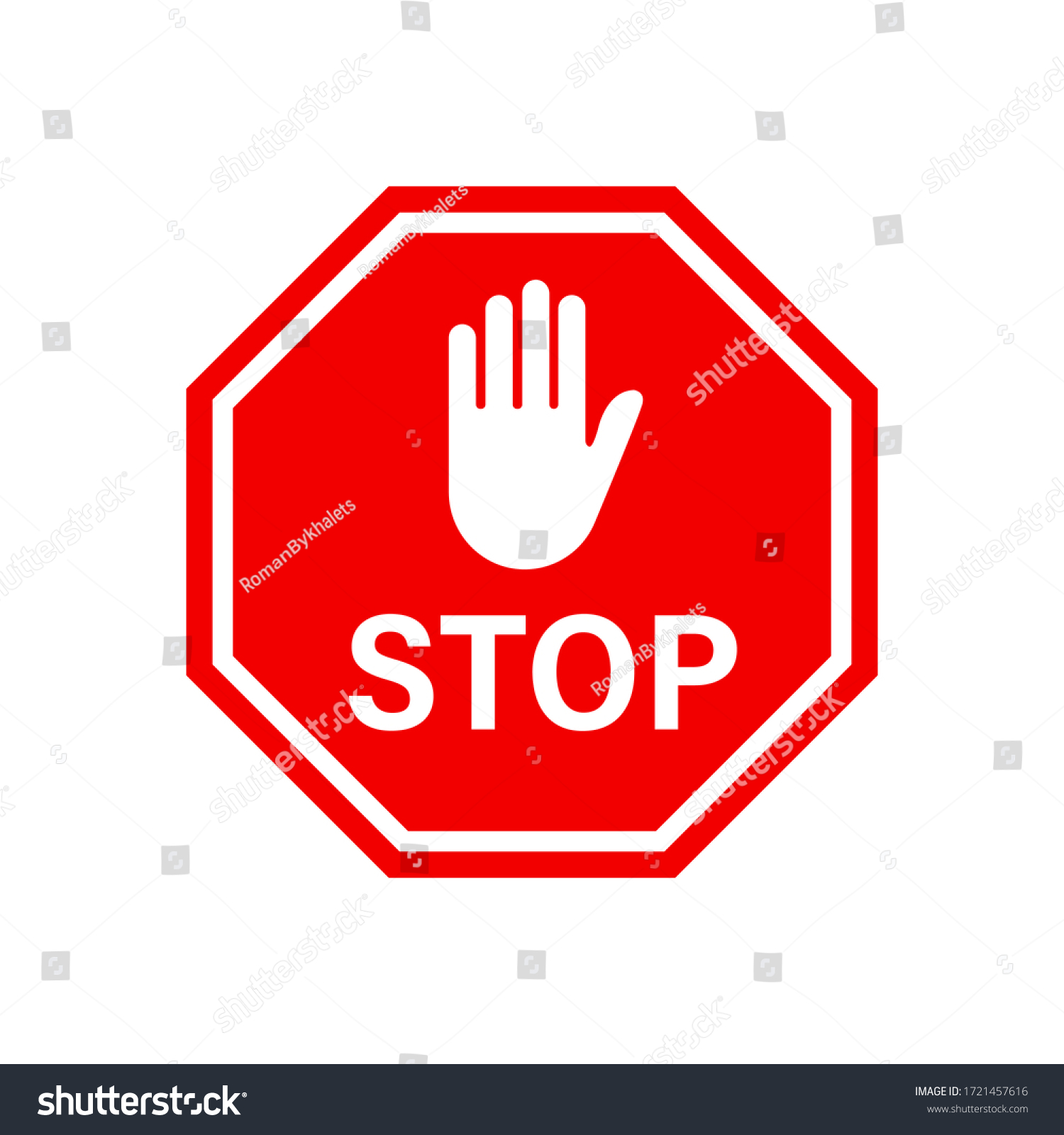 Stop Red Road Sign Vector Isolated Stock Vector (Royalty Free ...