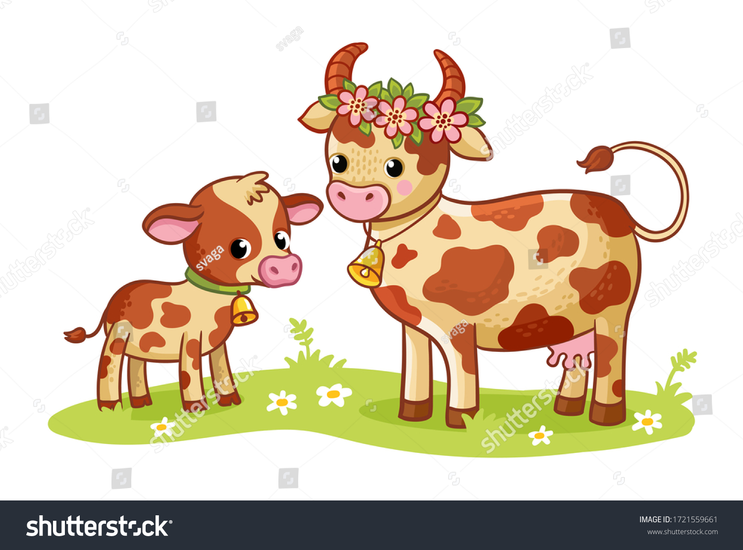 Корова и теленок картинки для детей