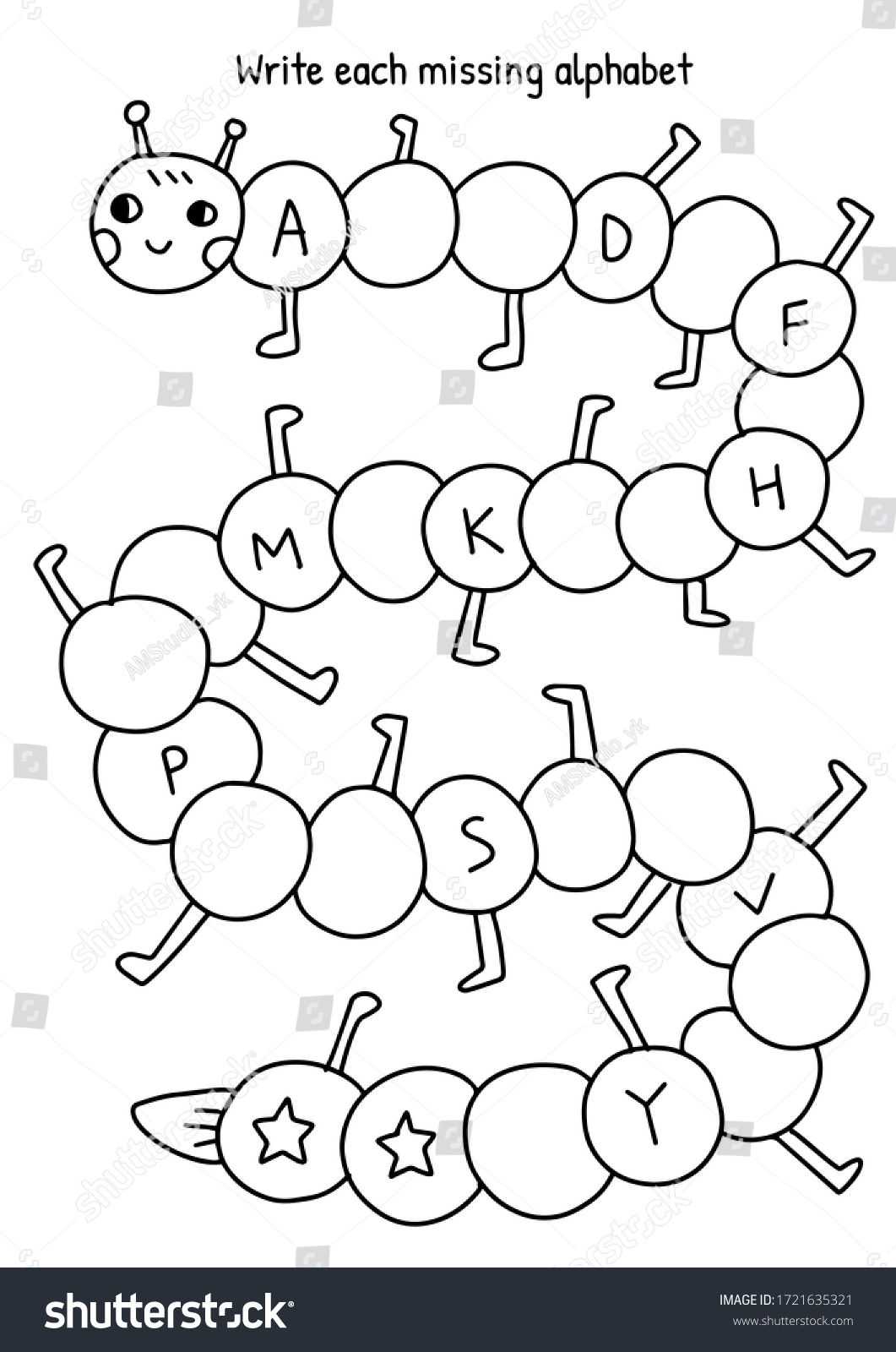 Kindergarten Worksheet Printable Activity Book Stock Vector (Royalty