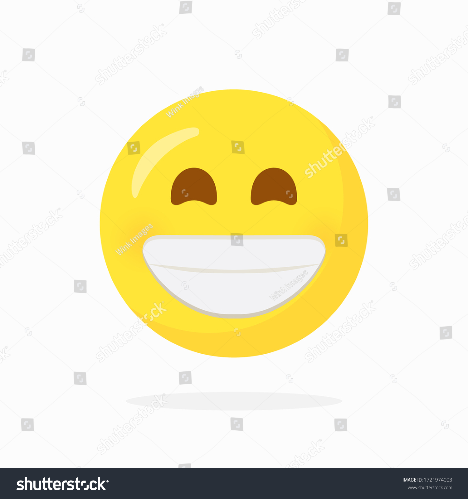 Beaming Face Emoji Smiling Eyes Wide Stock Vector (Royalty Free ...