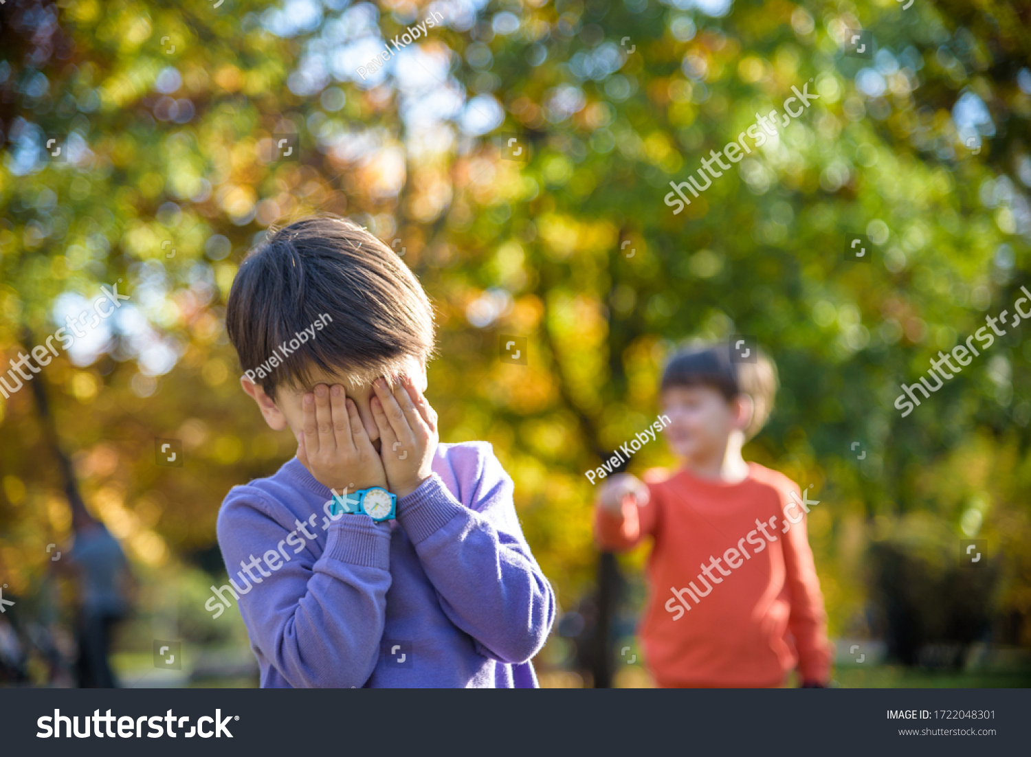 Pupil Bullying Another Yard Elementary School Stock Photo 1722048301 ...