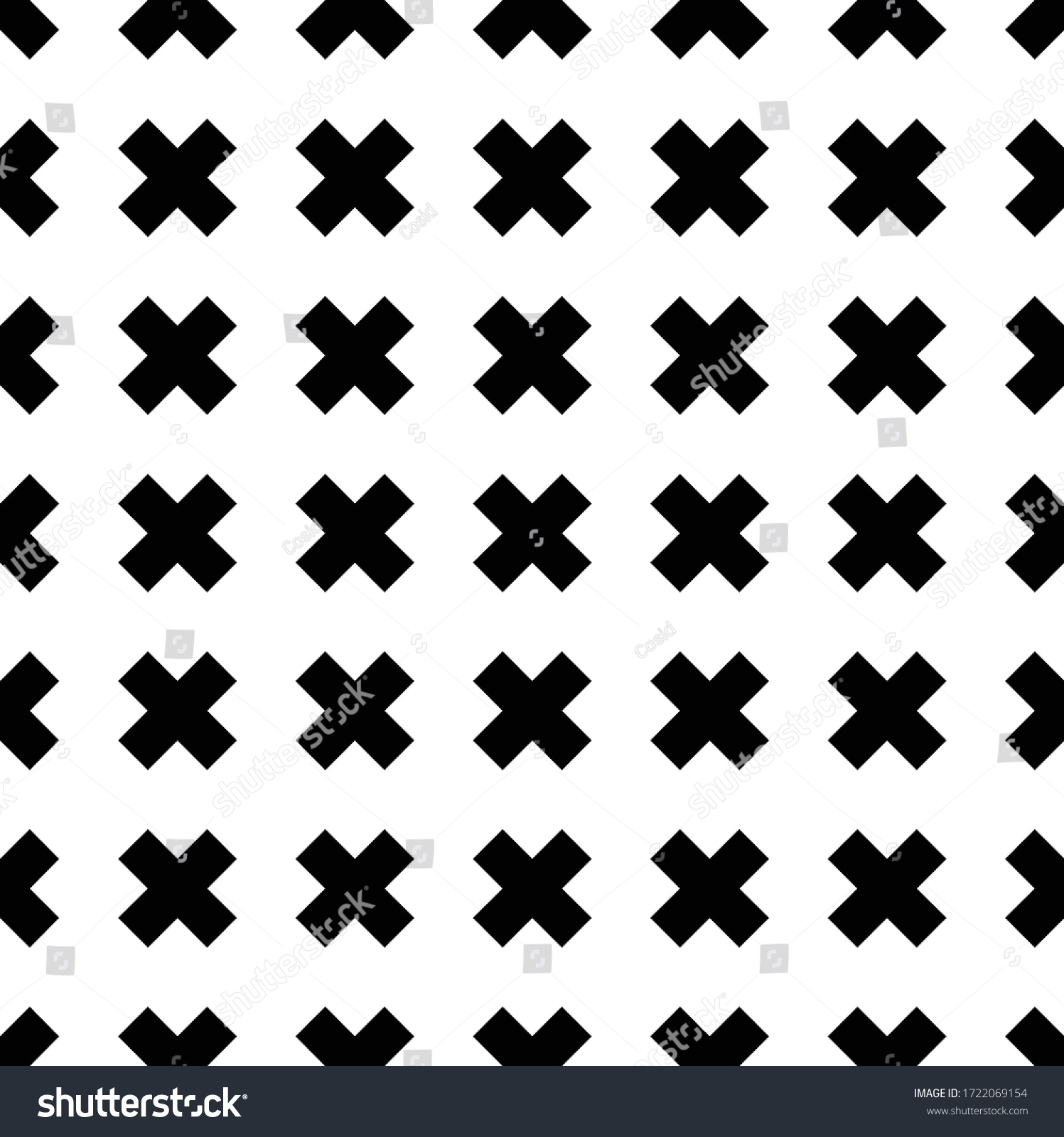 Tile Black White X Cross Vector Stock Vector (Royalty Free) 1722069154 ...