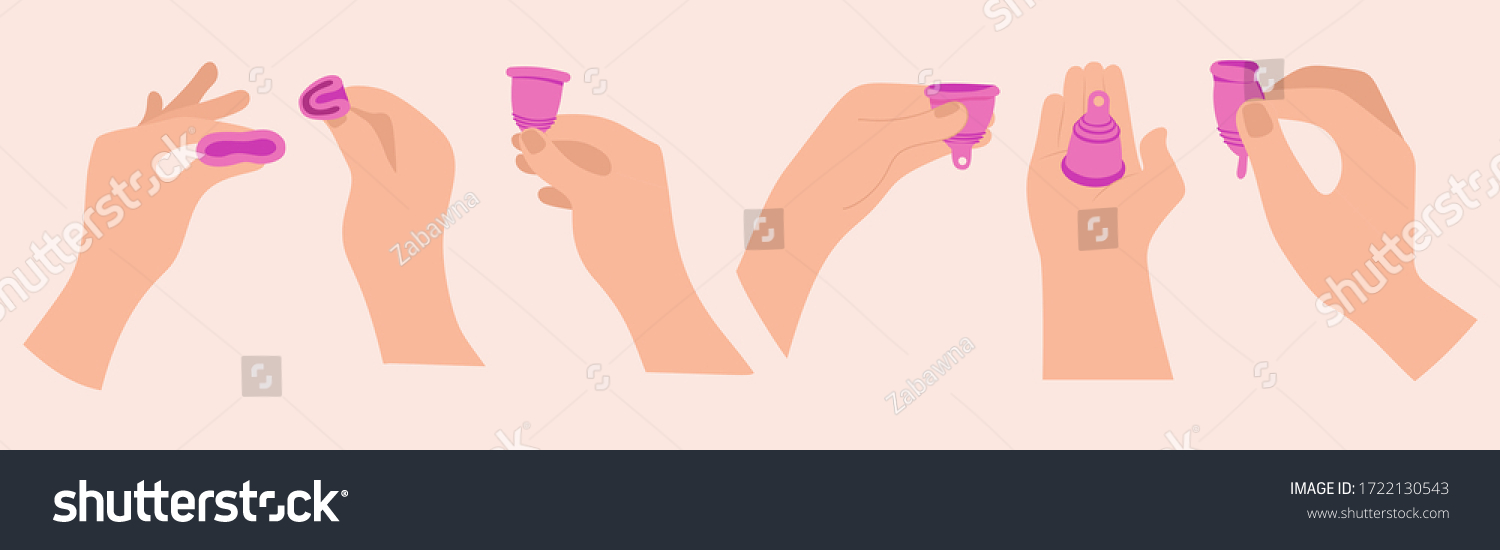 Menstruation Theme Use Menstrual Cup Sanitary Stock Vector Royalty Free 1722130543 Shutterstock 0059