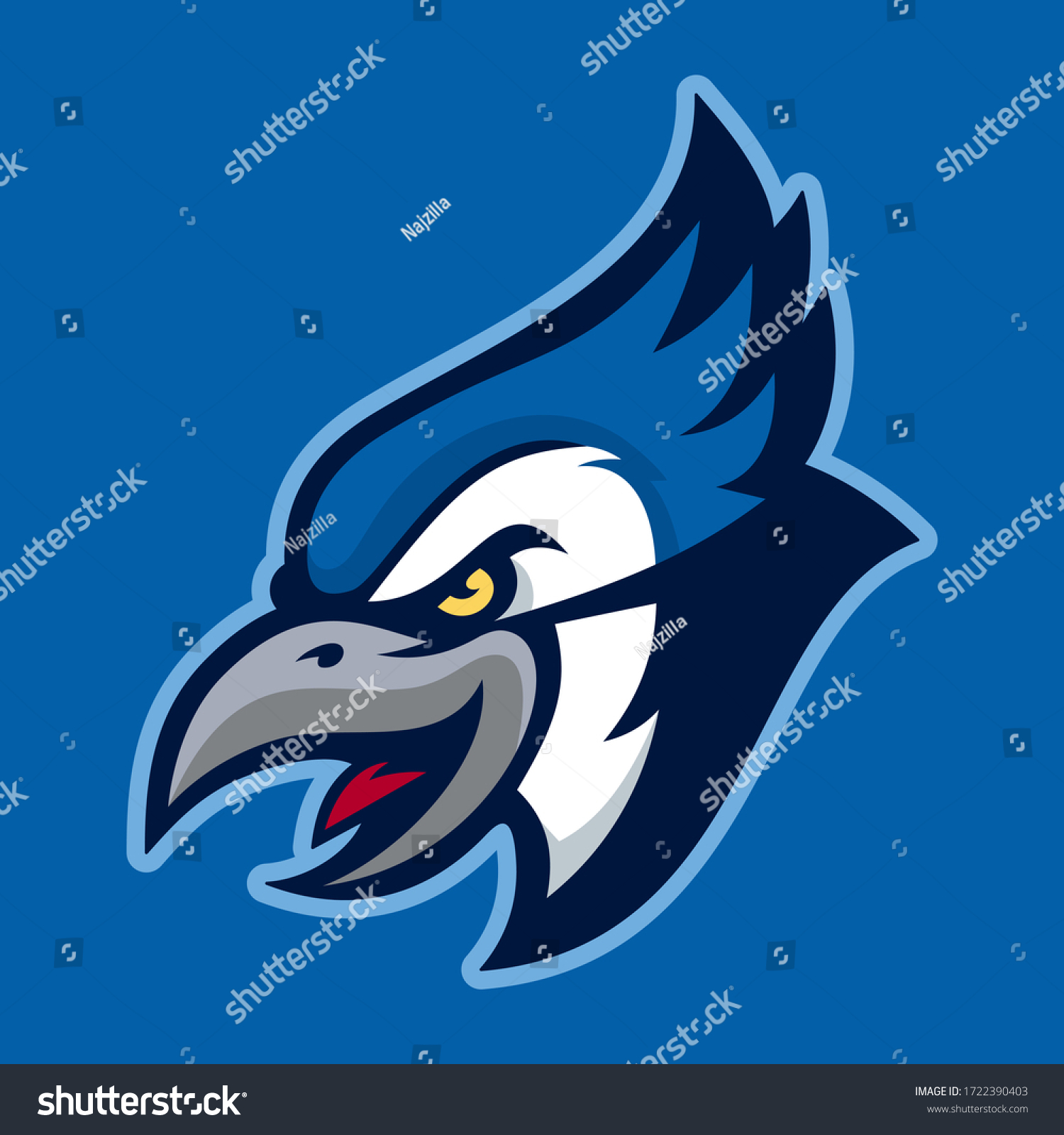 Vector Mascot Cartoon Illustration Angry Blue Stock Vector (Royalty ...