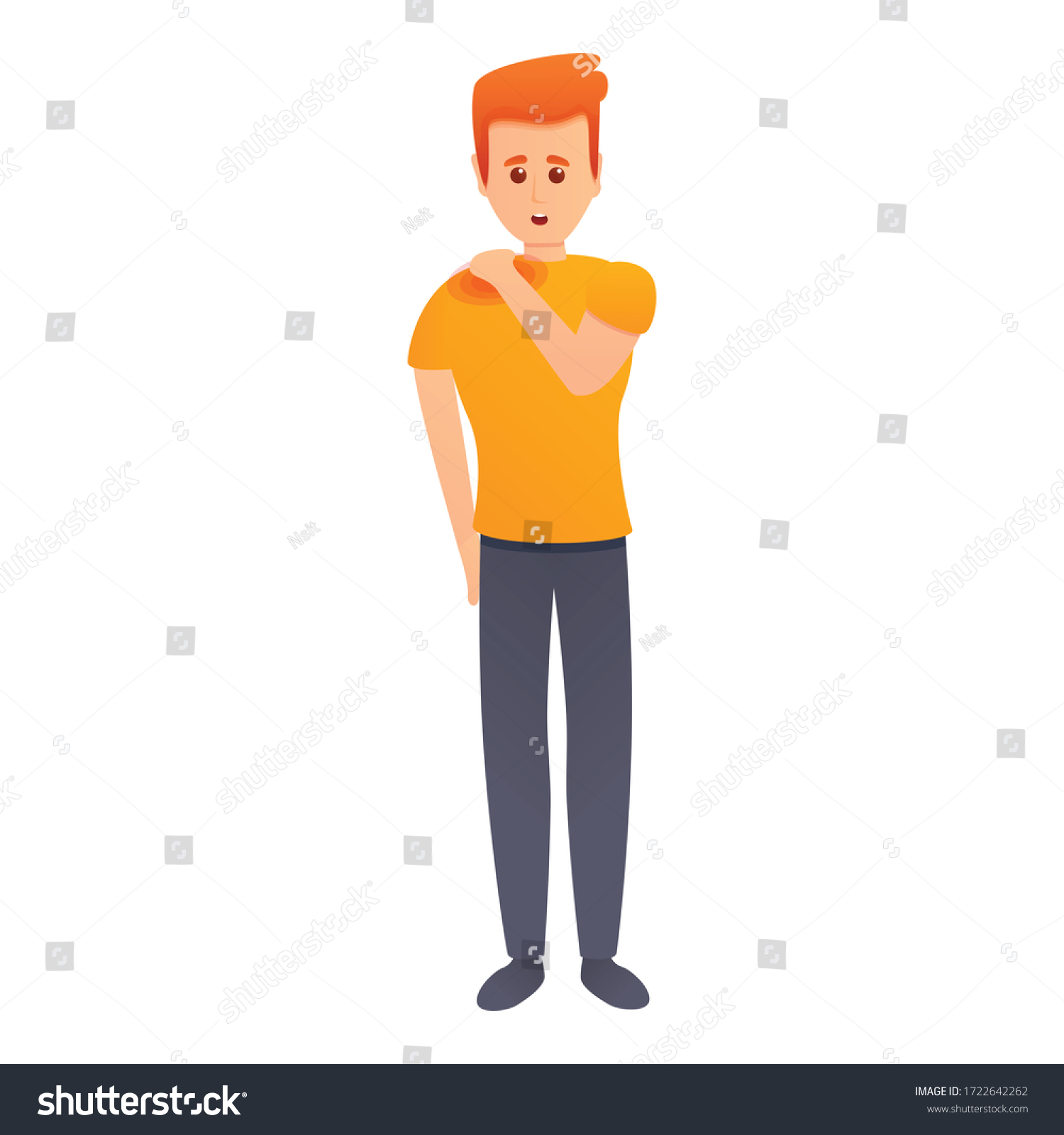 Boy Pain Shoulder Icon Cartoon Boy Stock Vector (royalty Free 