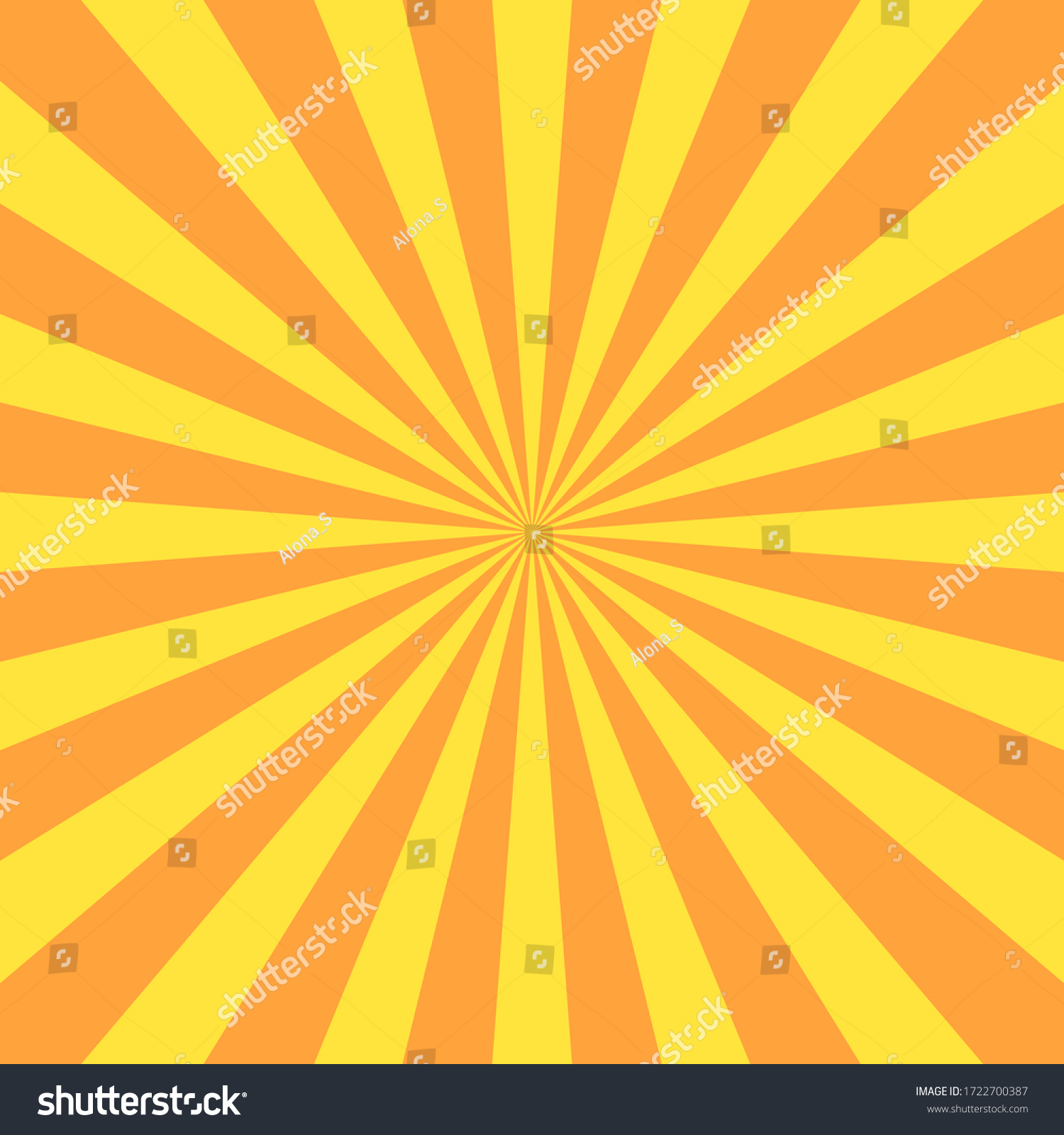 Sun Rays Background Yellow Orange Radiate Stock Vector (Royalty Free ...