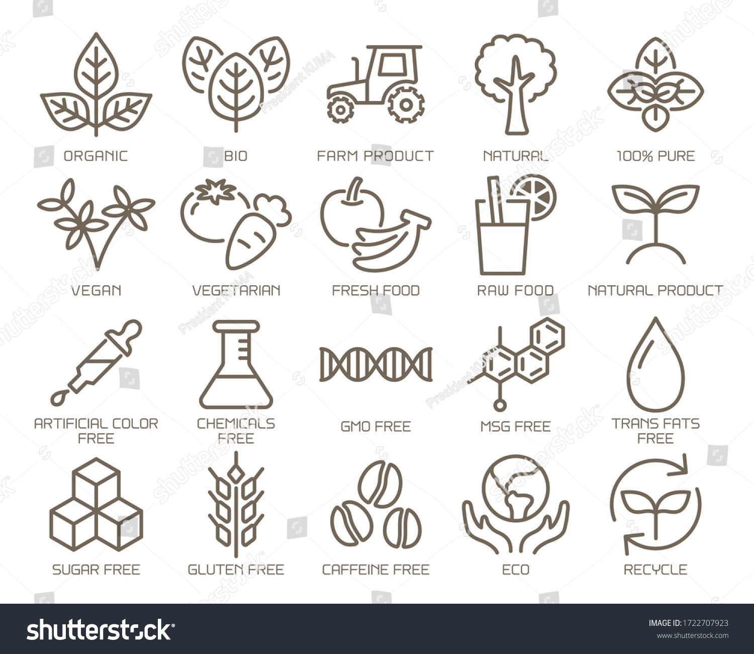 Food Safety Vector Icon Set Stock Vector (Royalty Free) 1722707923 ...