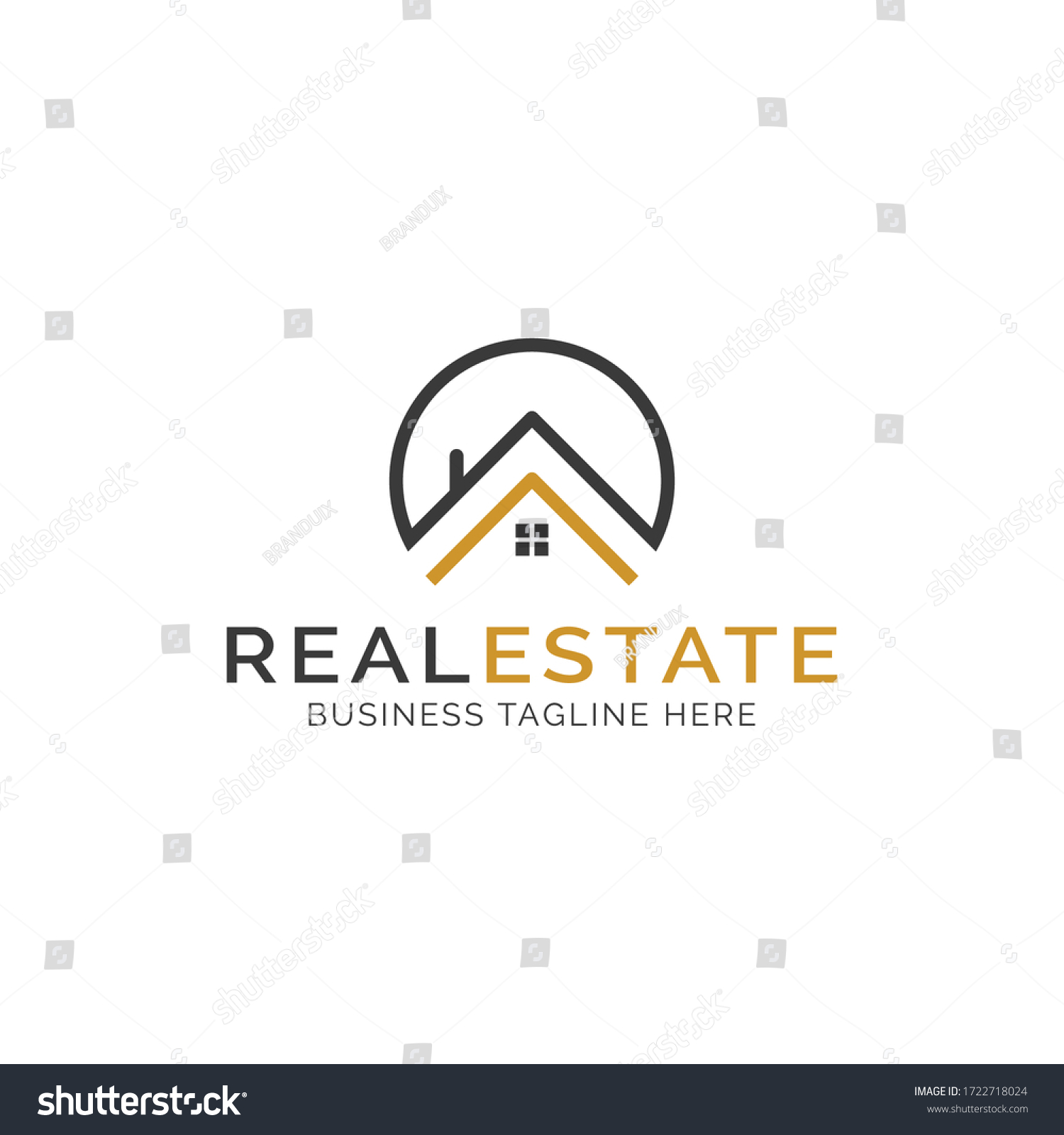 Real Estate Logo Black Gold Construction Stock Vector (Royalty Free ...