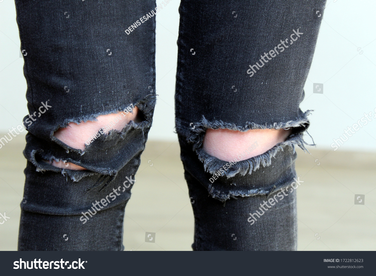 Black Jeans Slits On His Knees Stock Photo 1722812623 | Shutterstock