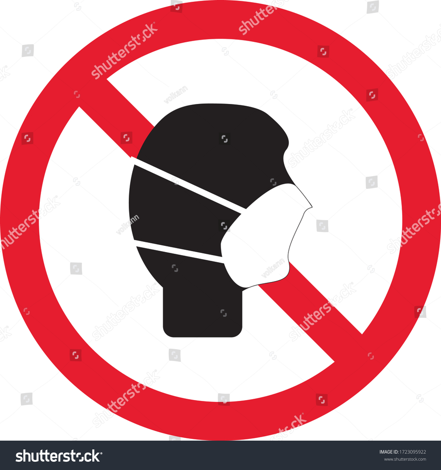 No Wearing Mask Sign Prohibition Sign Stock Vector (royalty Free 