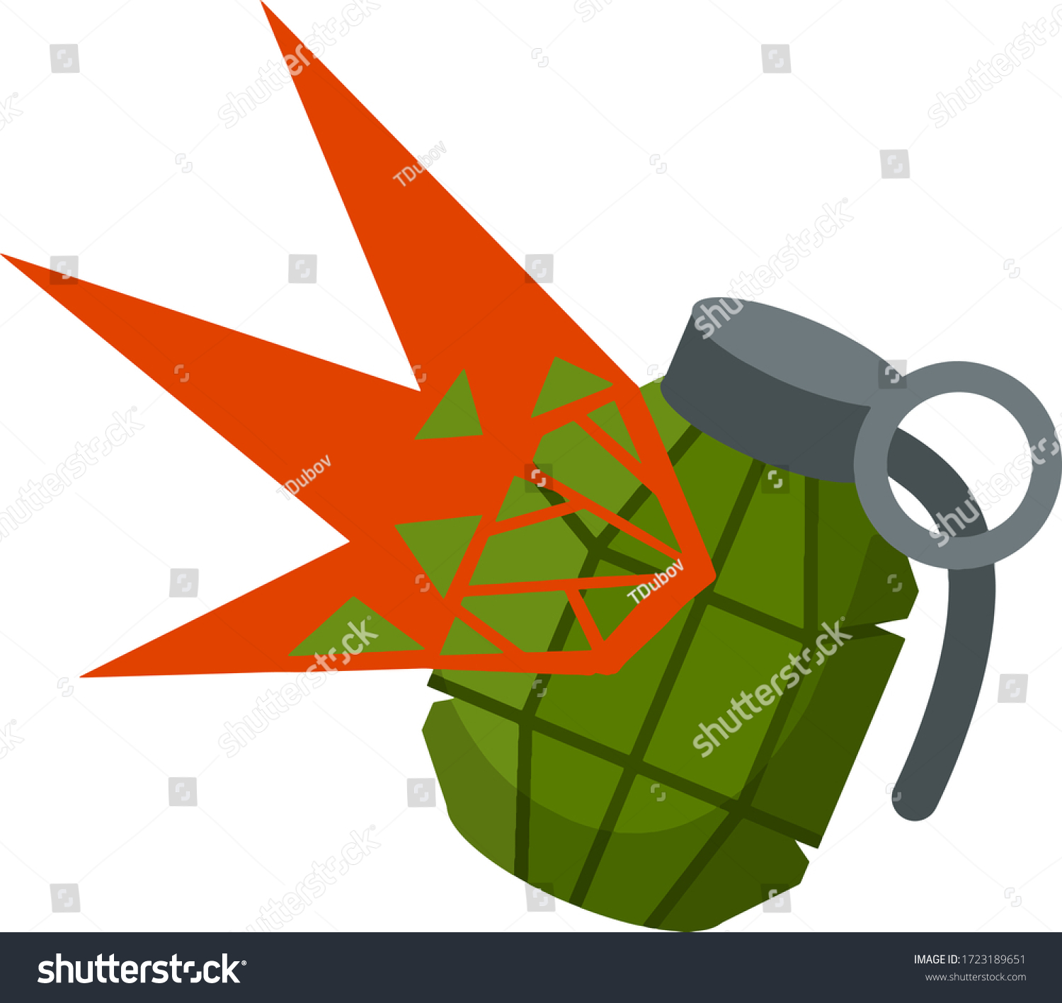 Grenade Explosion Vector Green Bomb Weapons Stock Vector (Royalty Free ...