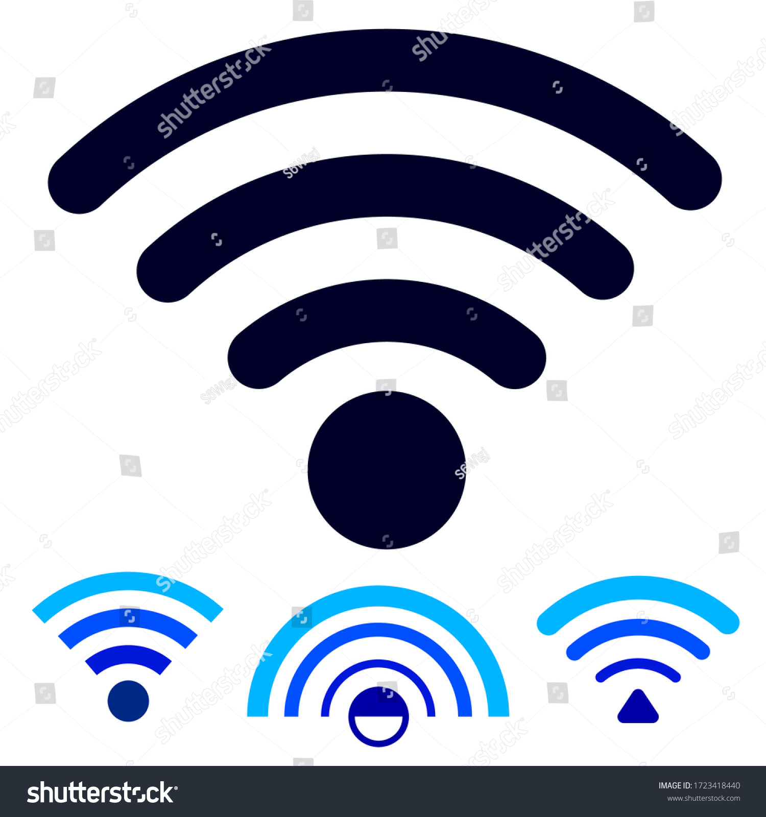 Wifi Signal Icon Simbol On White Stock Vector (Royalty Free) 1723418440 ...