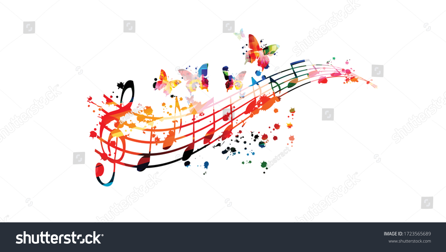 Colorful Music Promotional Poster Gclef Music Stock Vector (royalty 