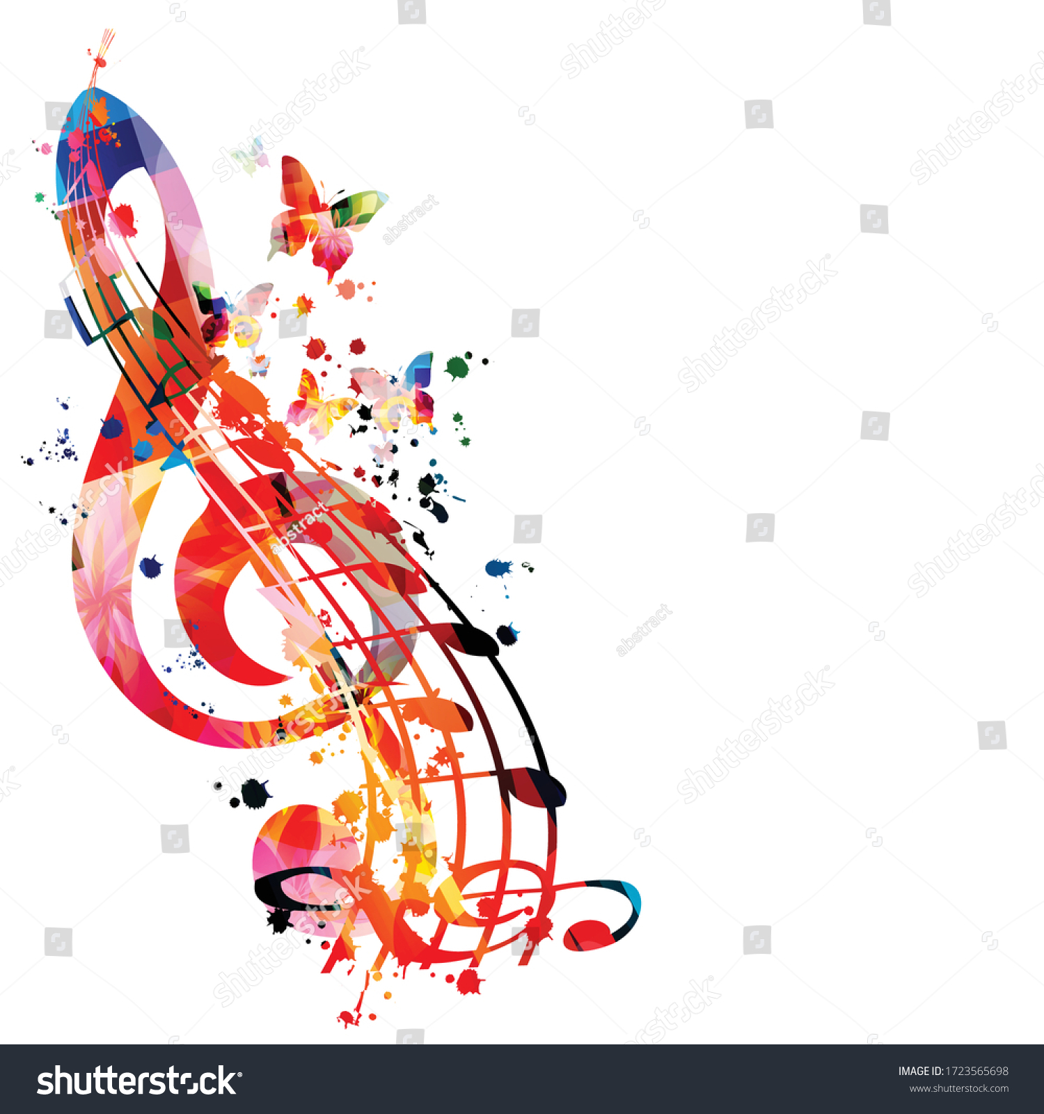 Colorful Music Promotional Poster Gclef Music Stock Vector (Royalty ...