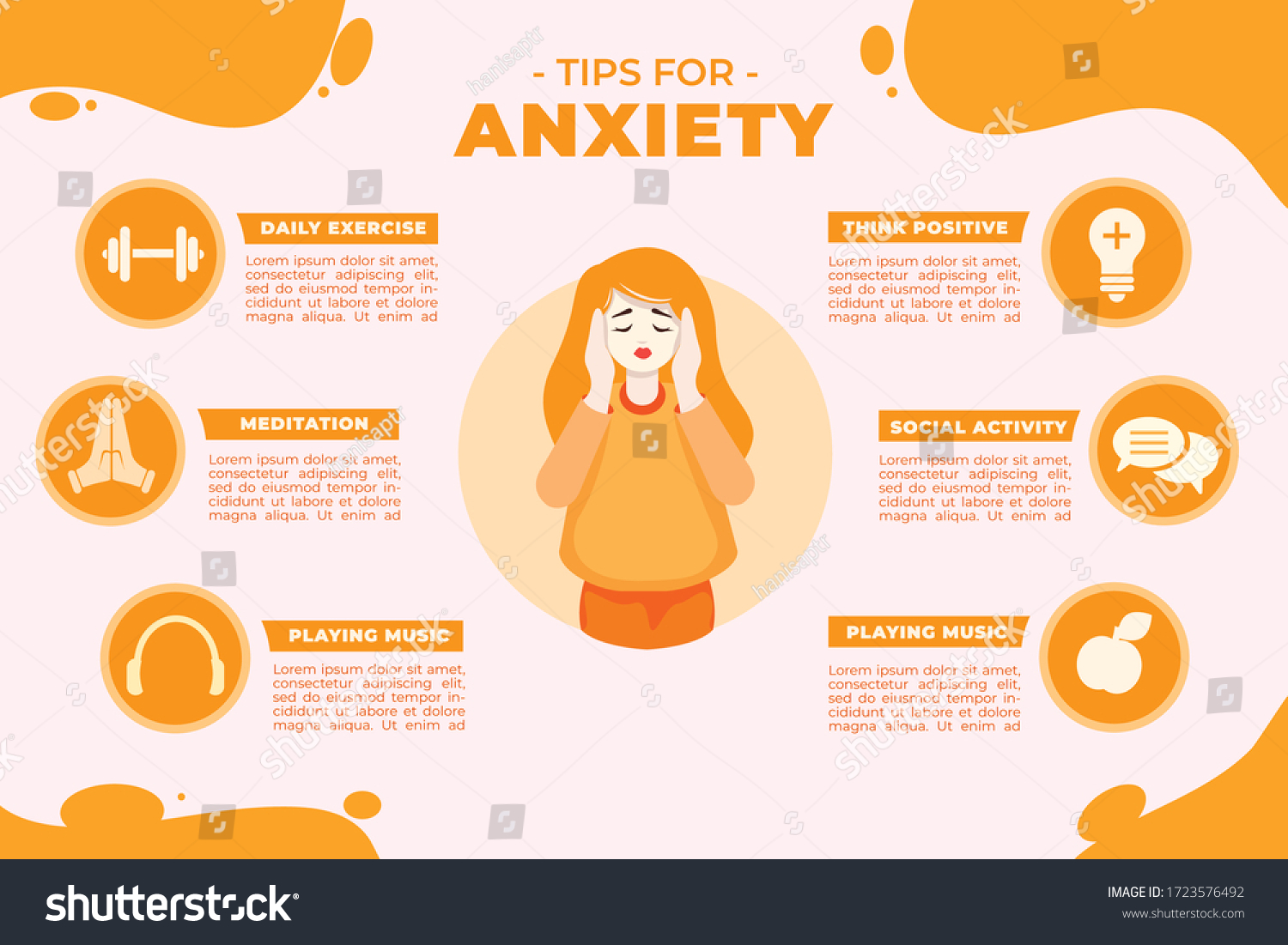 Tips Anxiety Infographic Mental Health Tips Stock Vector (Royalty Free ...