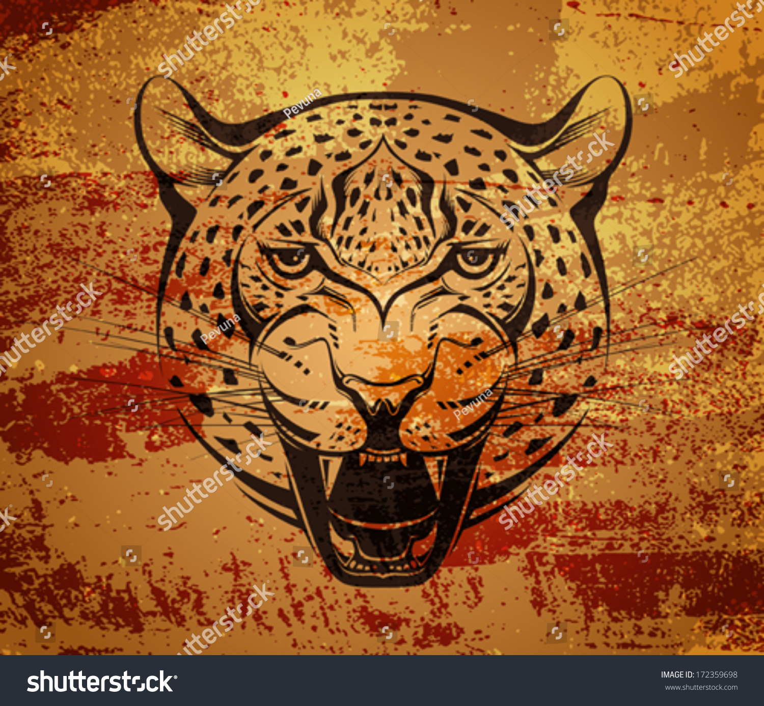 Angry Leopard Stock Vector (Royalty Free) 172359698 | Shutterstock