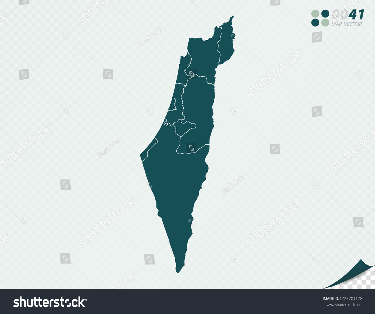 Vector Transparent Green Map Israel Stock Vector (Royalty Free ...