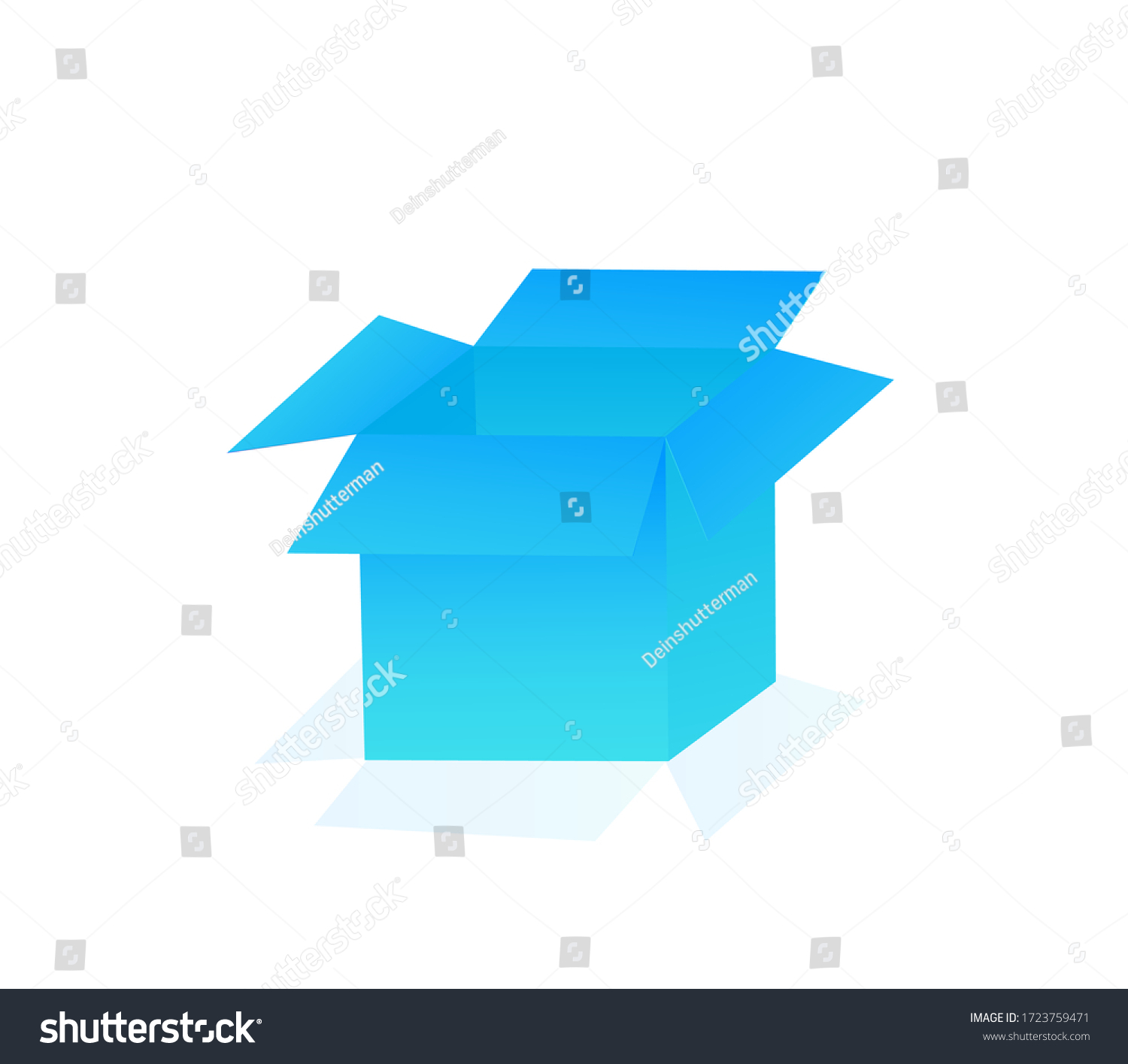 Blue Open Box Vector Graphics Illustration Stock Vector (Royalty Free ...