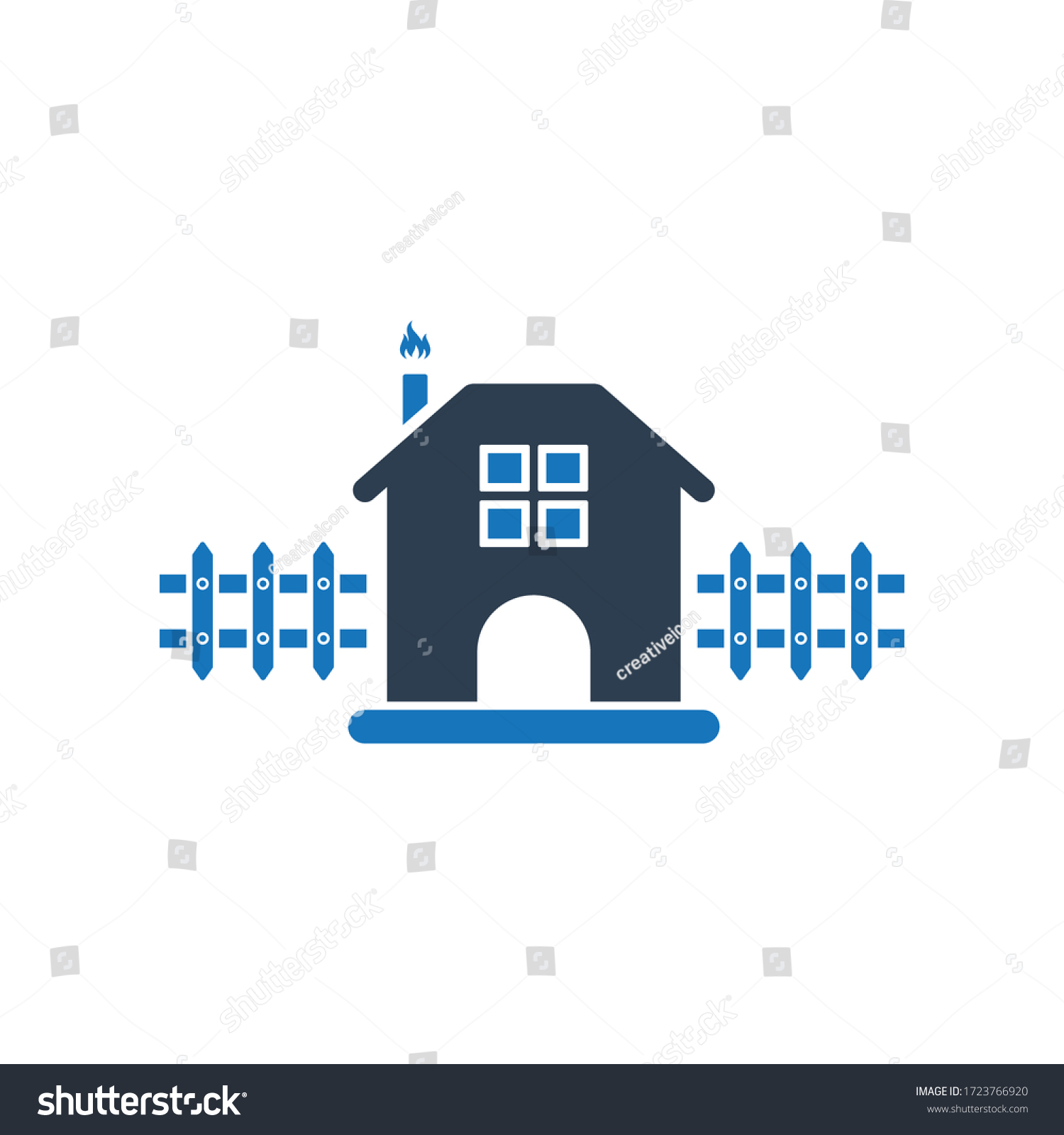 Home Area Border Iconhome Boundary Icon Stock Vector (royalty Free 