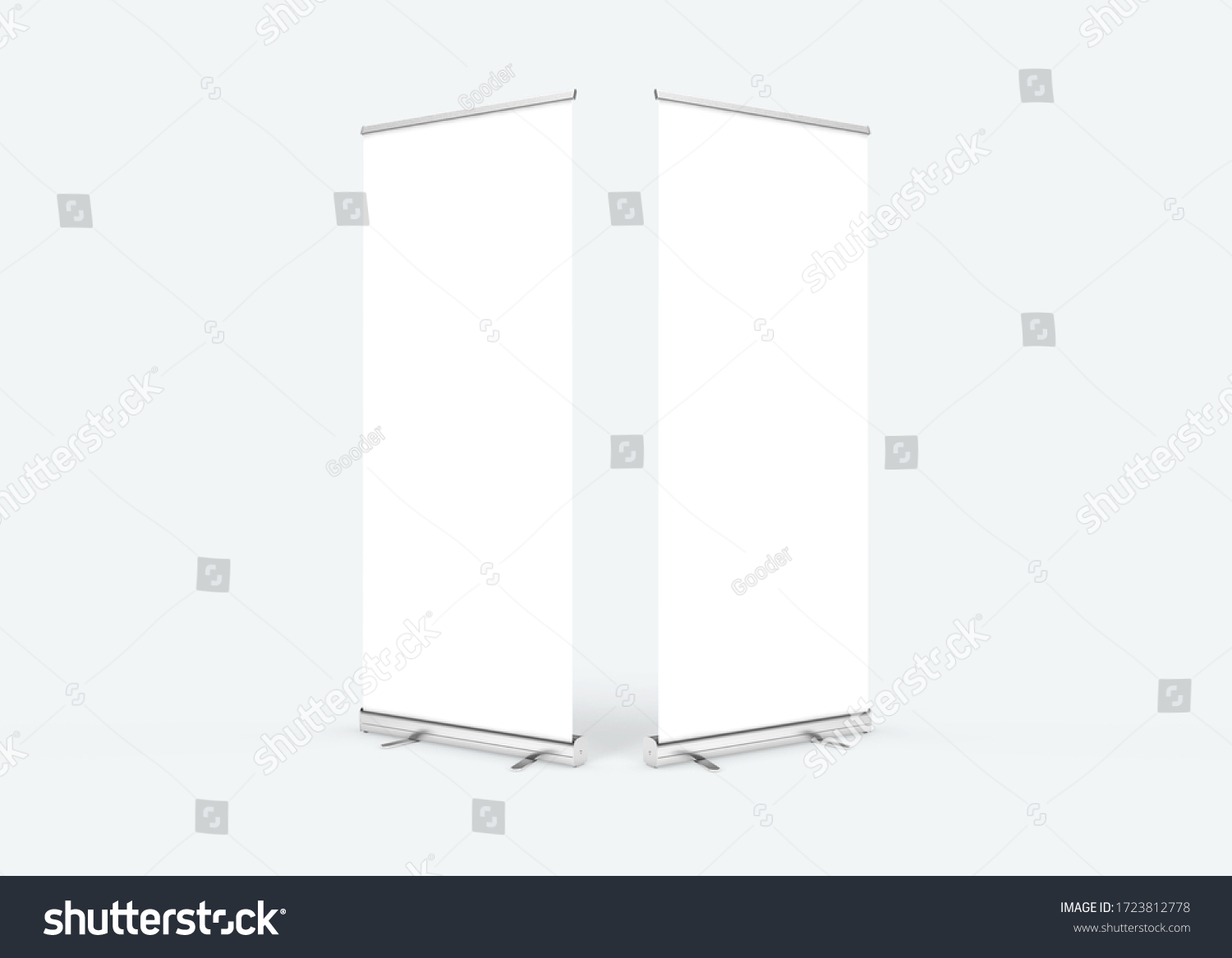 Empty Rollup Banners Stand Blank Template Stock Photo 1723812778 ...