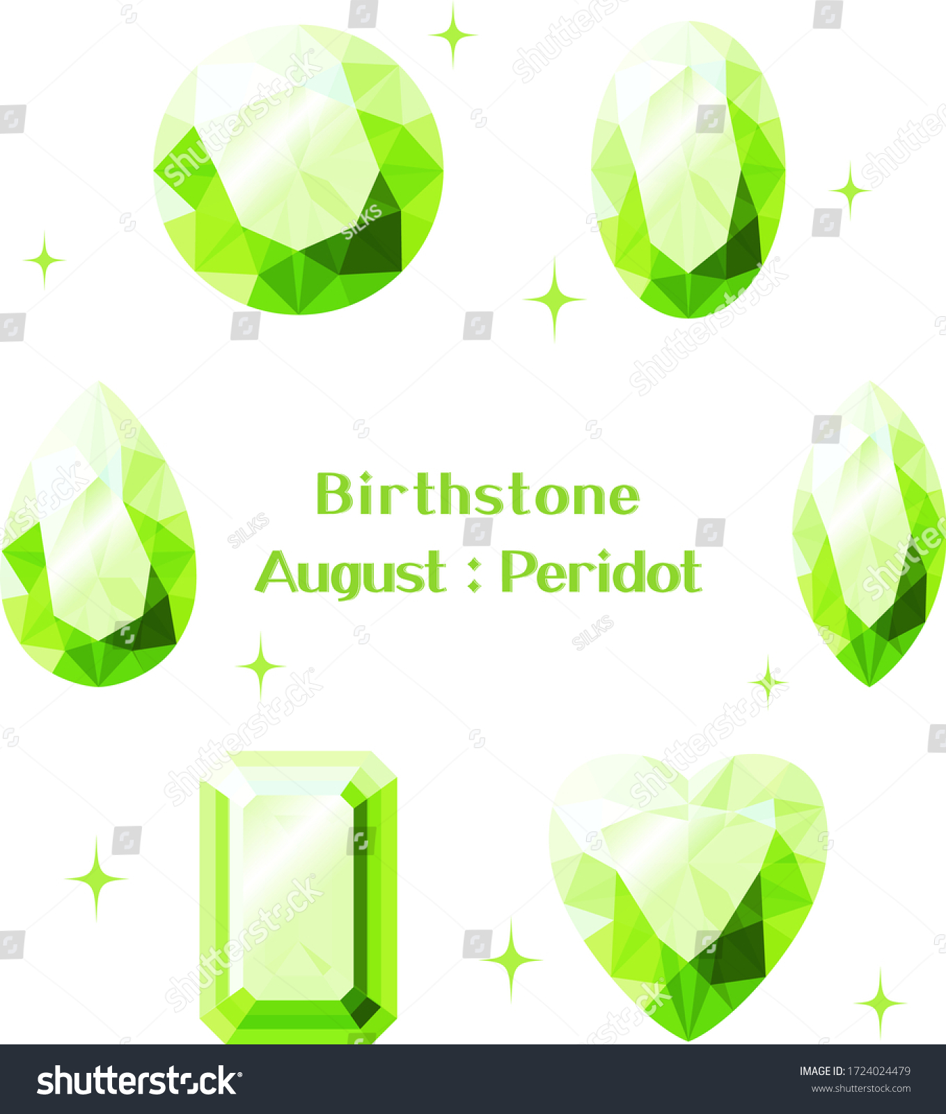 Set August Birthstone Icons Stock Vector (Royalty Free) 1724024479 ...