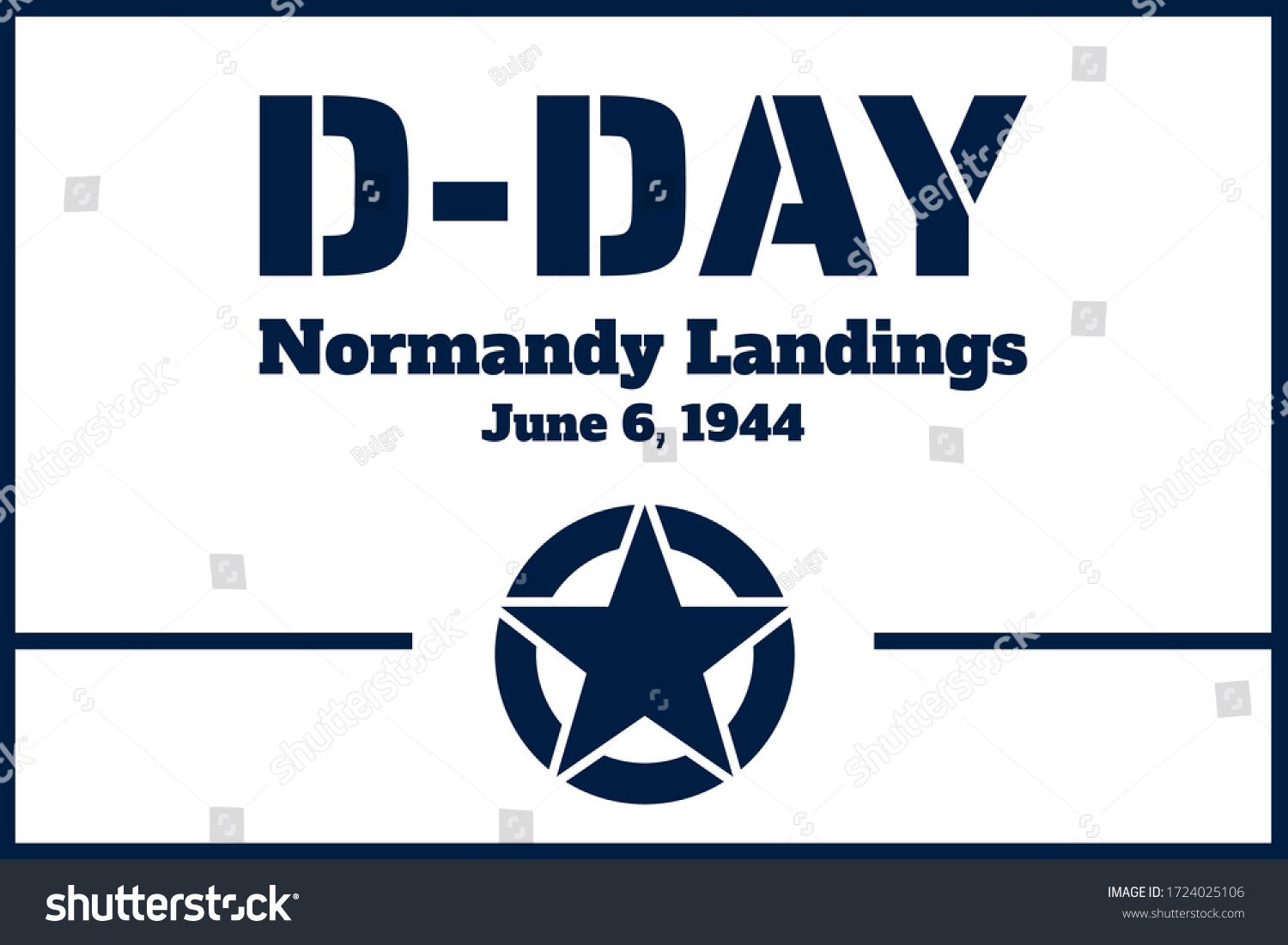 Dday Normandy Landings Concept Template Background Stock Vector