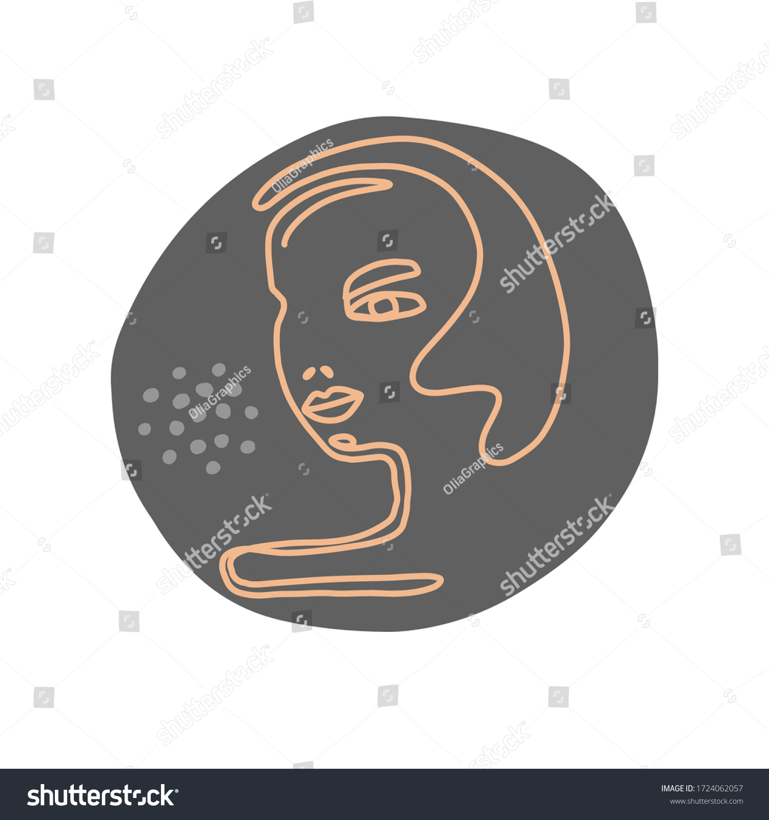 Continuous Line Art Abstract Woman Face Stock Vector Royalty Free 1724062057 Shutterstock 1044