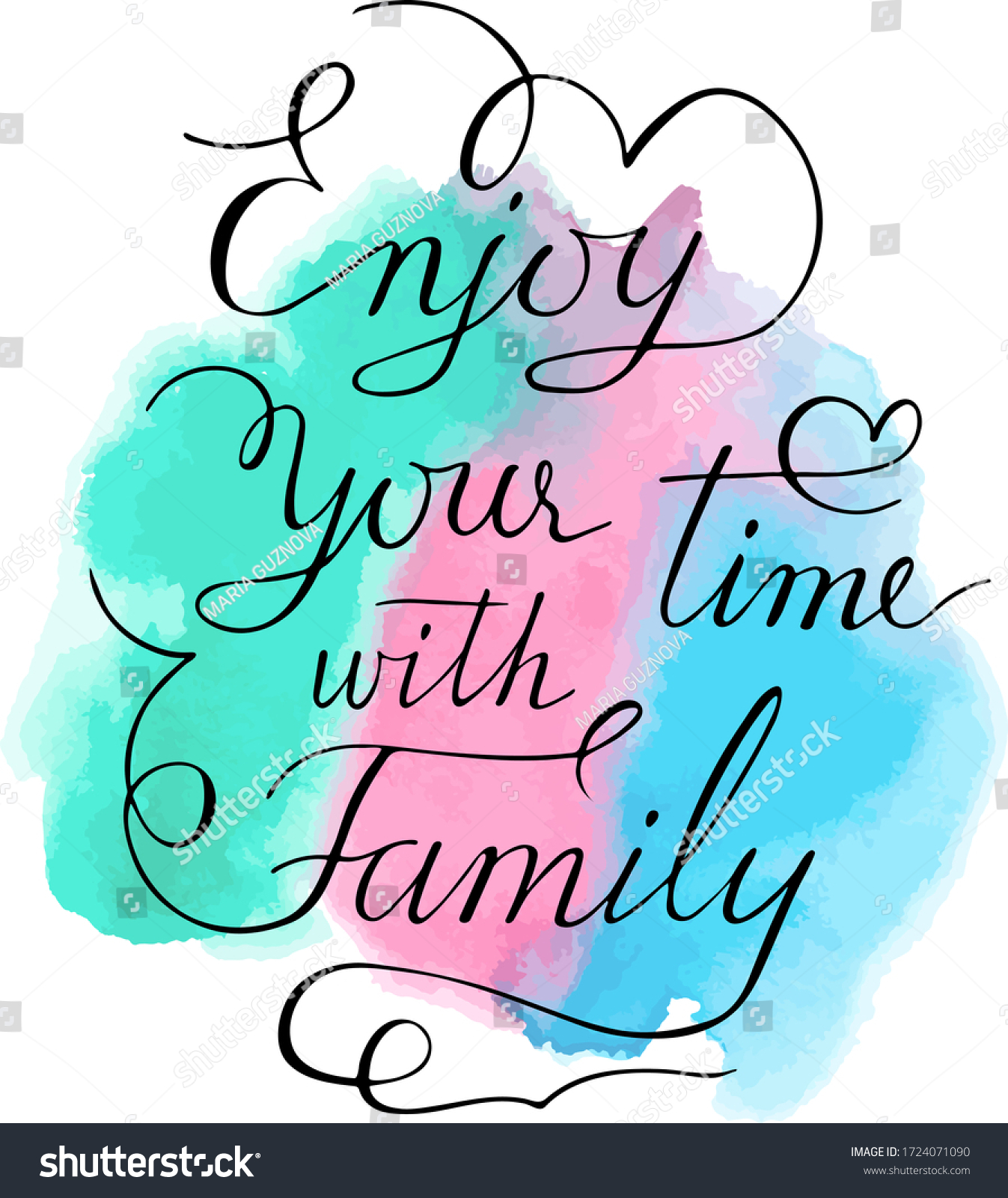 Lettering Enjoy Your Time Family Vector Stock Vector (Royalty Free ...