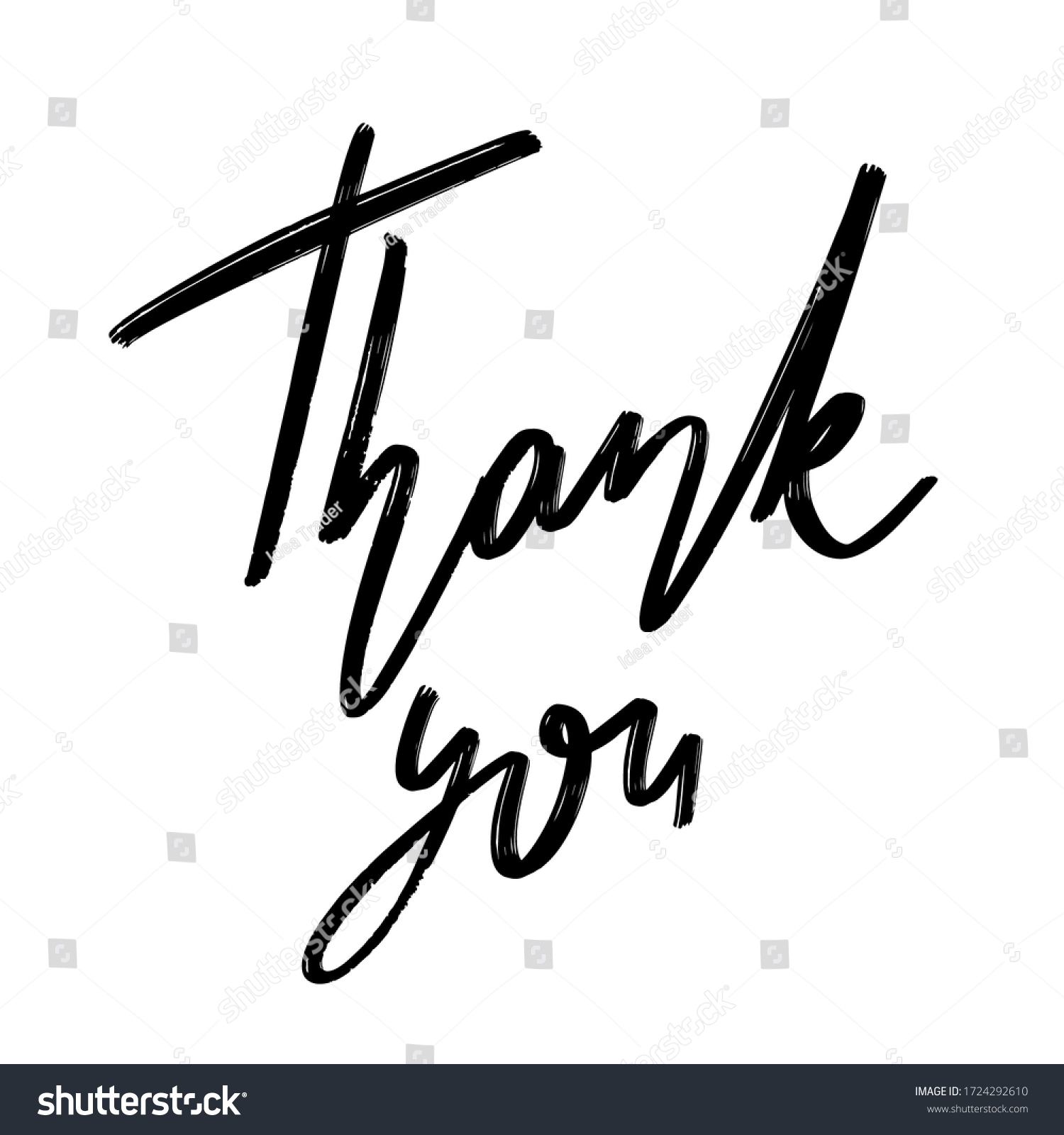 Thank You Vector Hand Drawn Lettering Stock Vector (Royalty Free ...