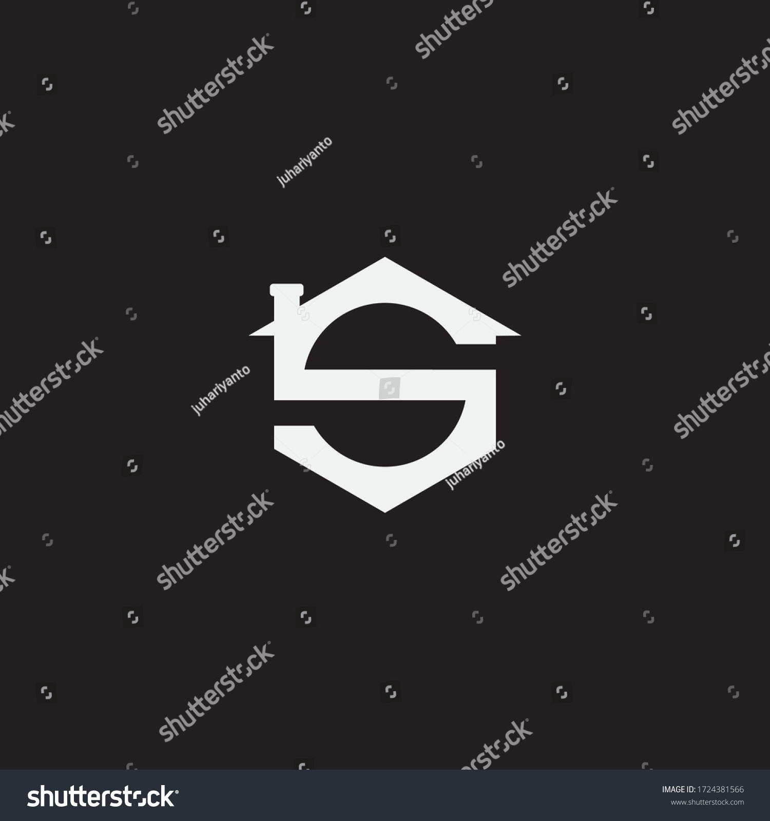 S Initial Home Logo Vectoe Hexagon Stock Vector (Royalty Free ...