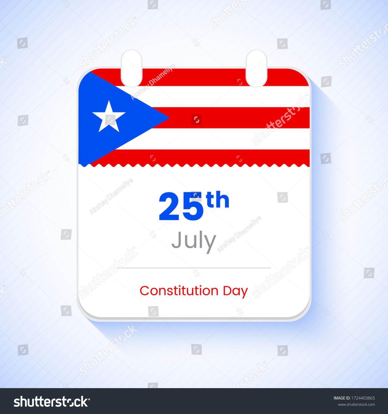 25th July Constitution Day Puerto Rico Stock Vector (Royalty Free