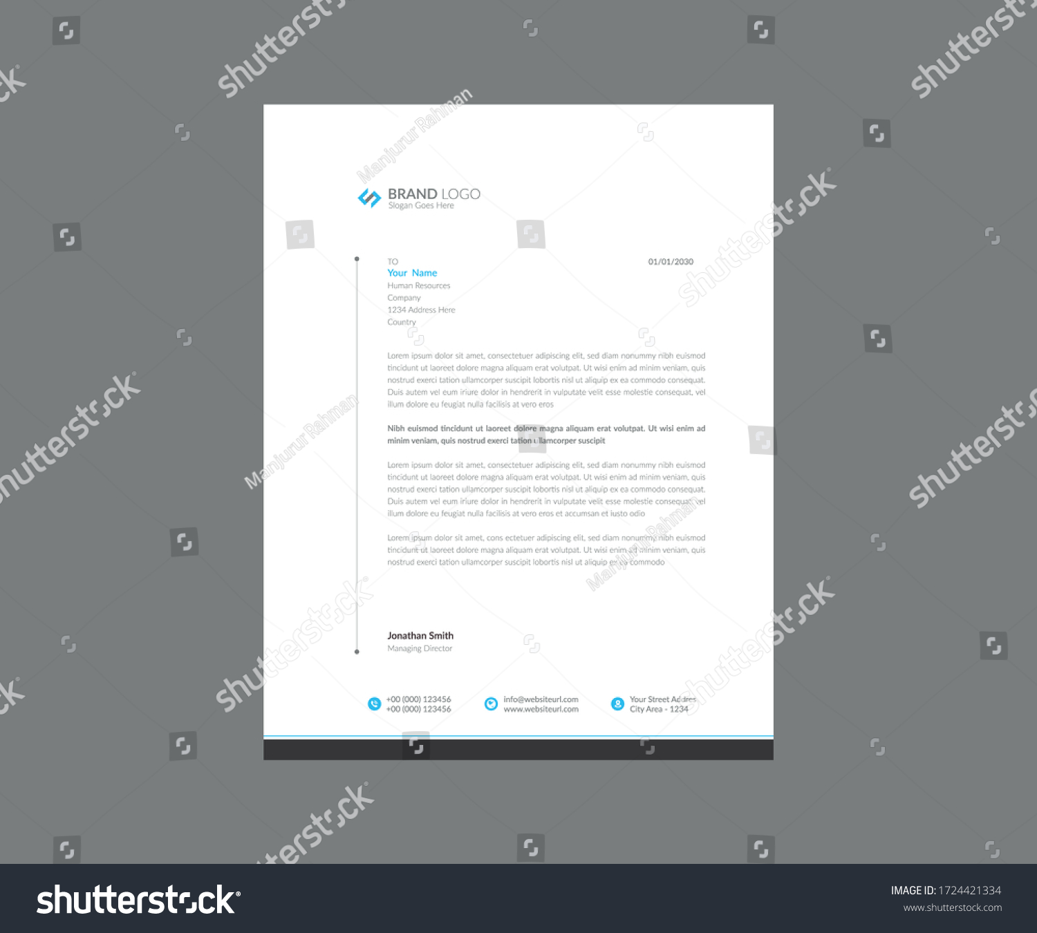 Clean Letterhead Pad Template Design Stock Vector (Royalty Free ...