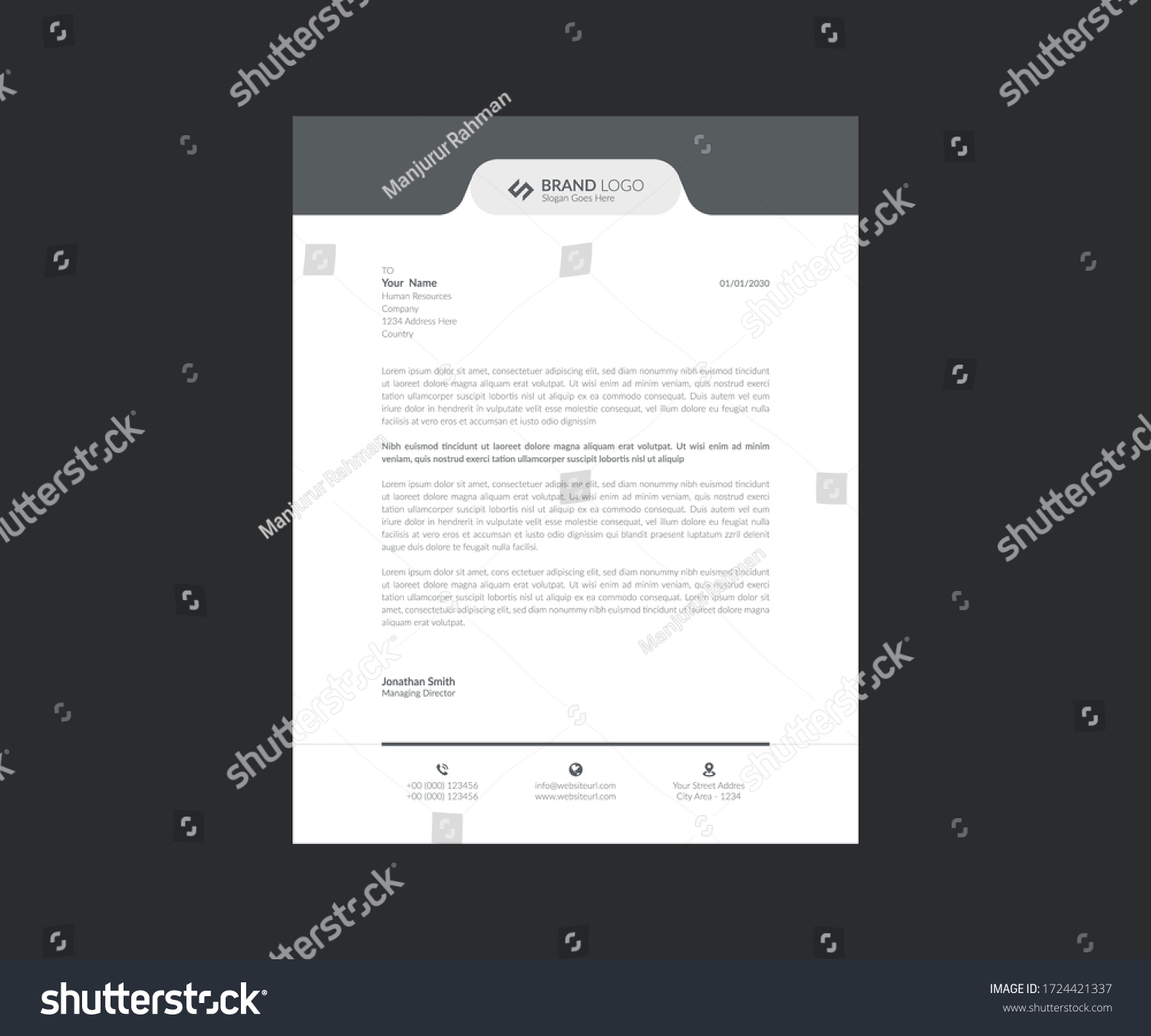 Clean Letterhead Pad Template Design Stock Vector (Royalty Free ...