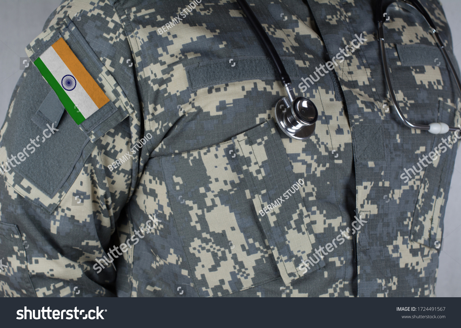 India Army Doctor Stethoscope Over His Stock Photo 1724491567 ...