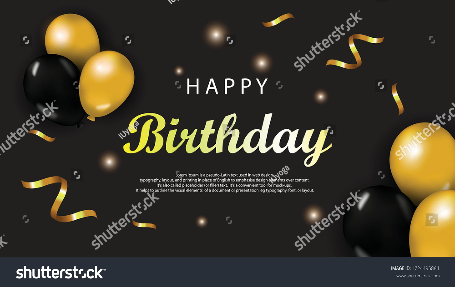 Luxury Happy Birthday Background Concepts Illustration Stock Vector ...