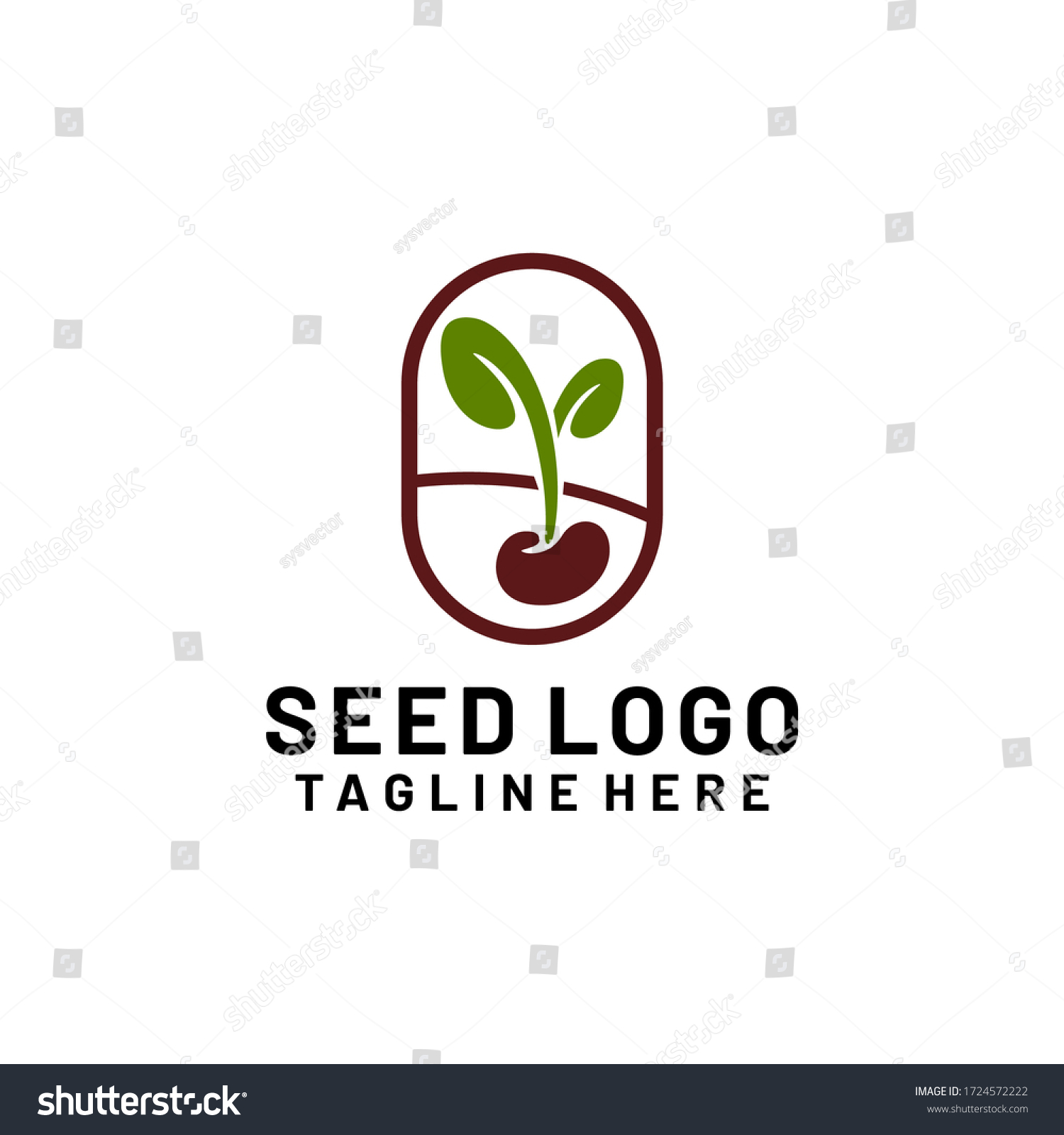 Plant Seeds Logo Concept Template Vector Stock Vector (Royalty Free ...