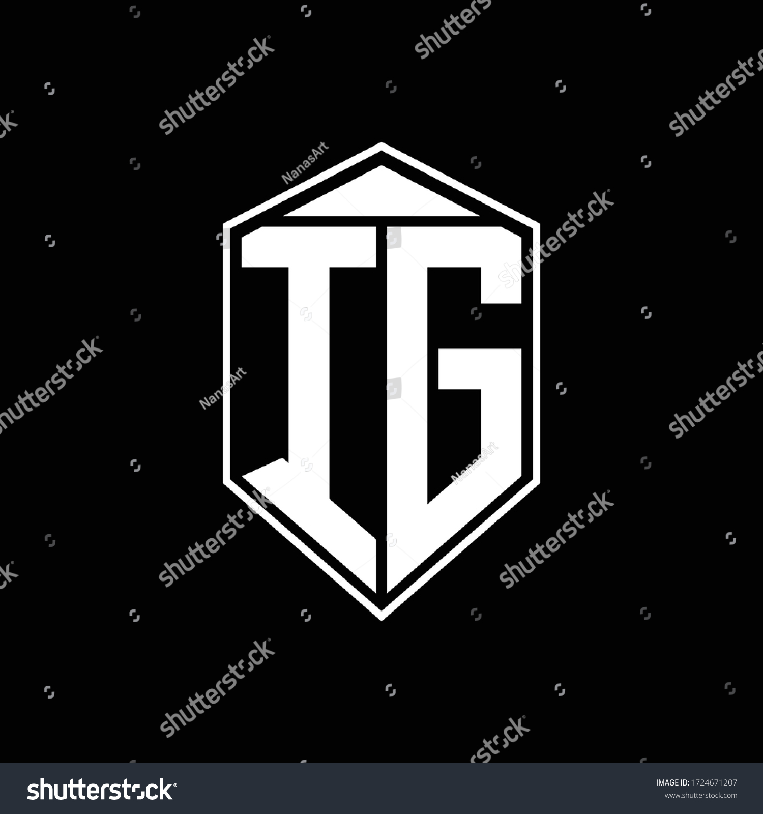 Ig Logo Monogram Emblem Shape Combination Stock Vector (Royalty Free ...