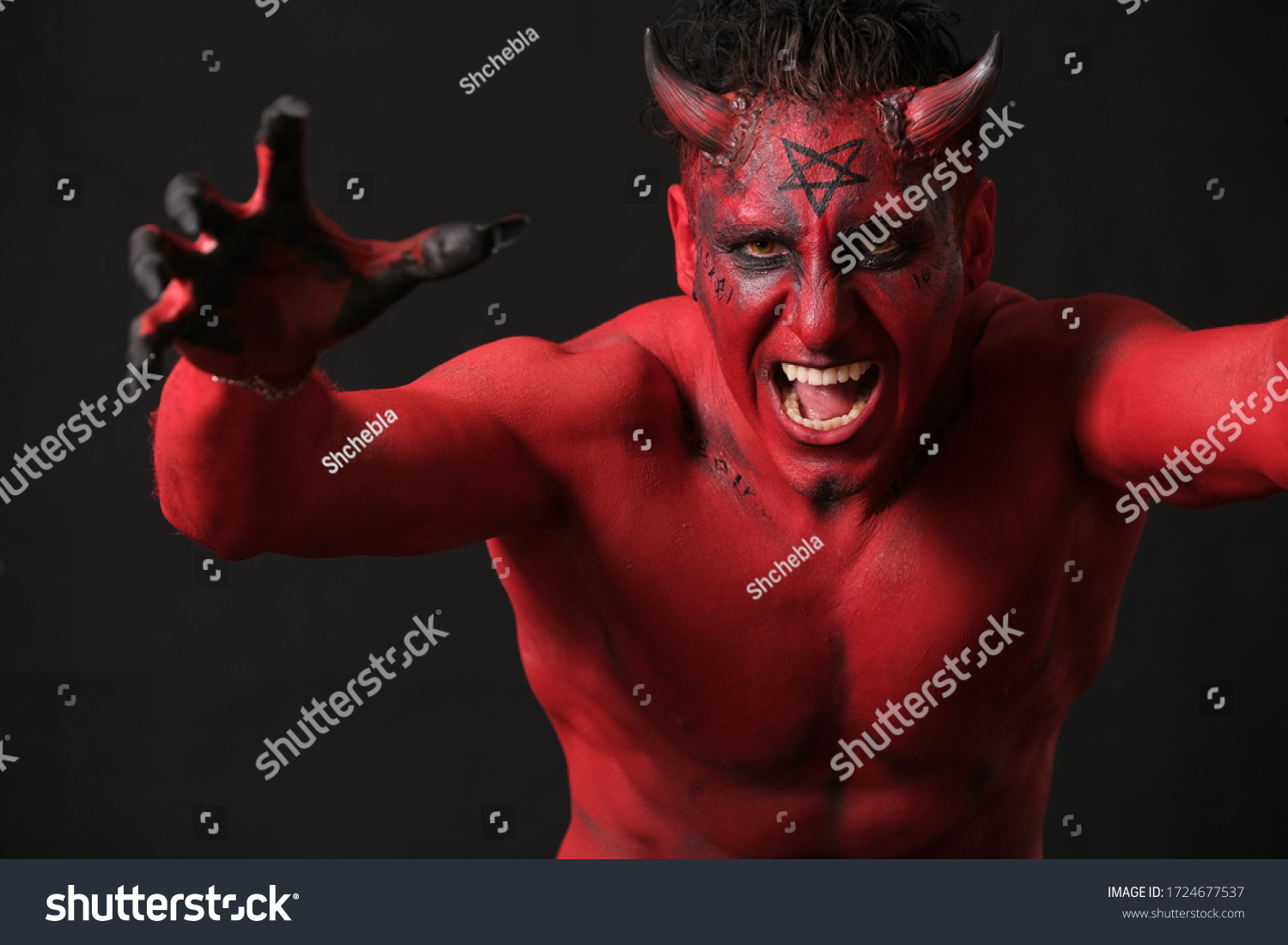 Man Red Skin Angry Devil Satan Stock Photo 1724677537 | Shutterstock