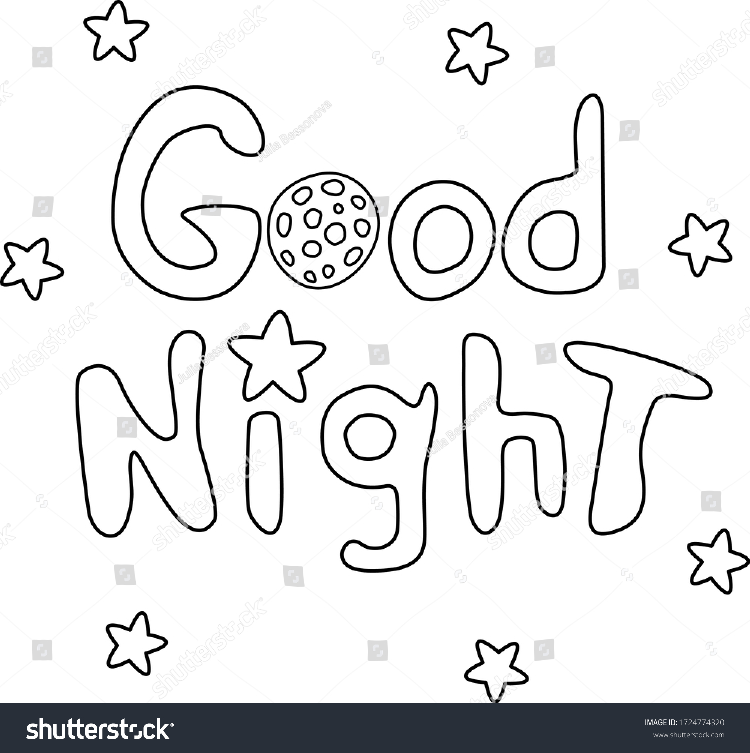 Good Night Vector Card Cartoon Style Stock Vector (Royalty Free ...