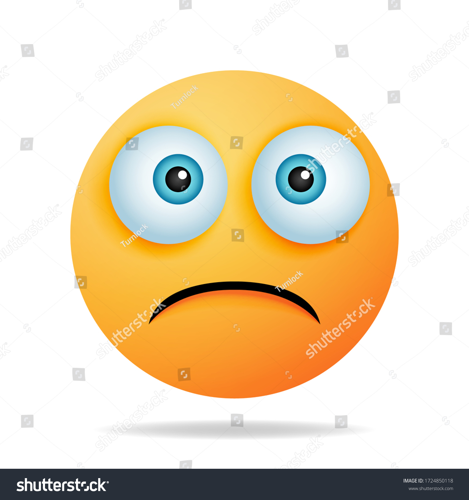 Sad Emoji Yellow Face Crying Expression Stock Vector (Royalty Free ...