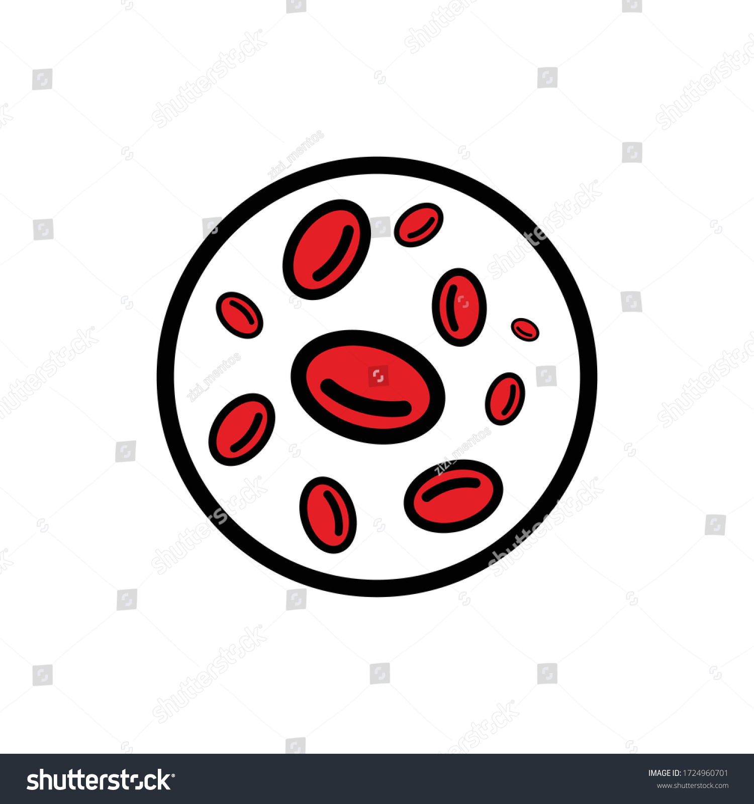 Red Blood Cells Anemia Doodle Icon Stock Vector (Royalty Free ...