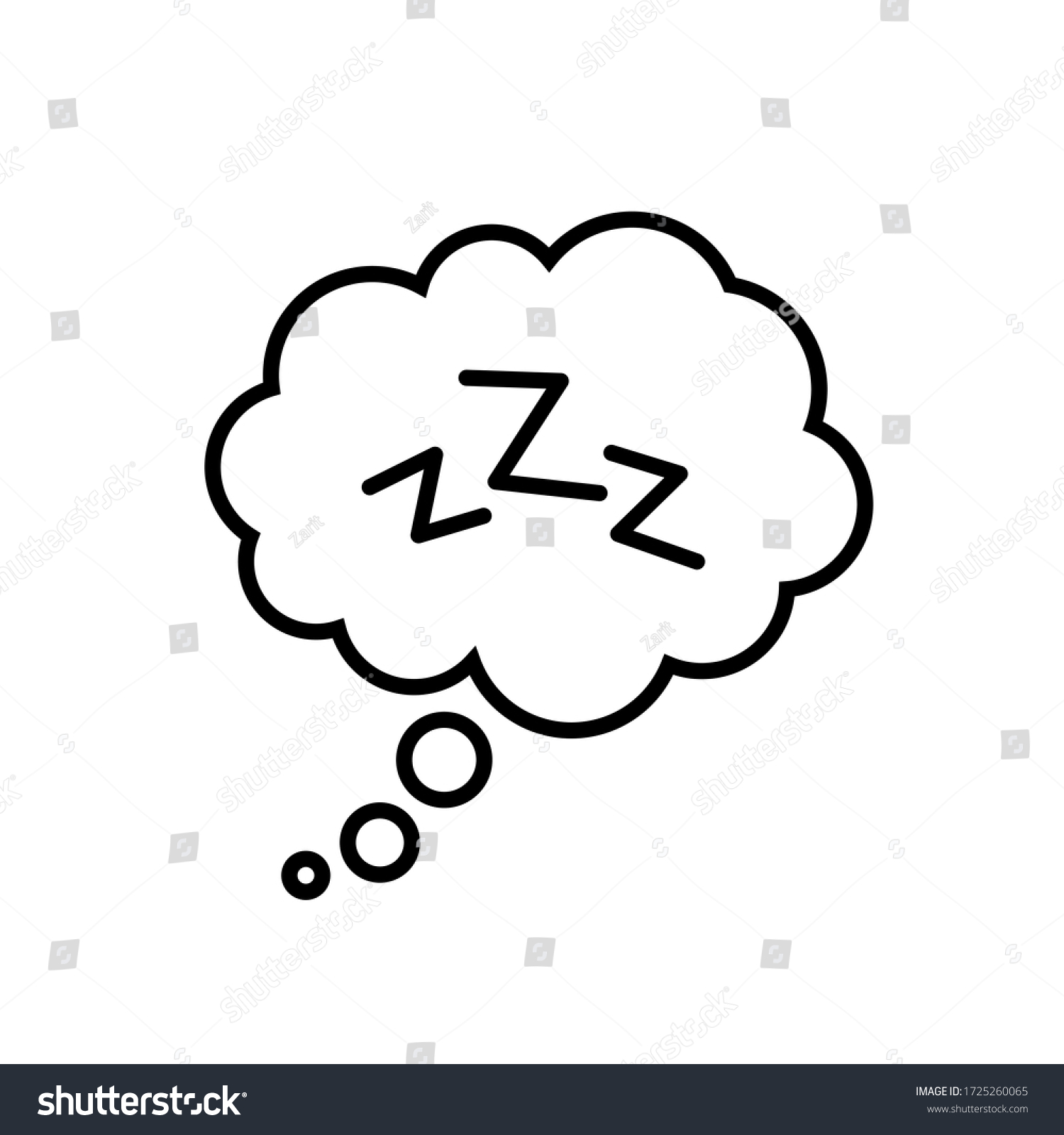 Sleep Bubble Sign Zzz Thought Bubble Stock Vector (Royalty Free ...