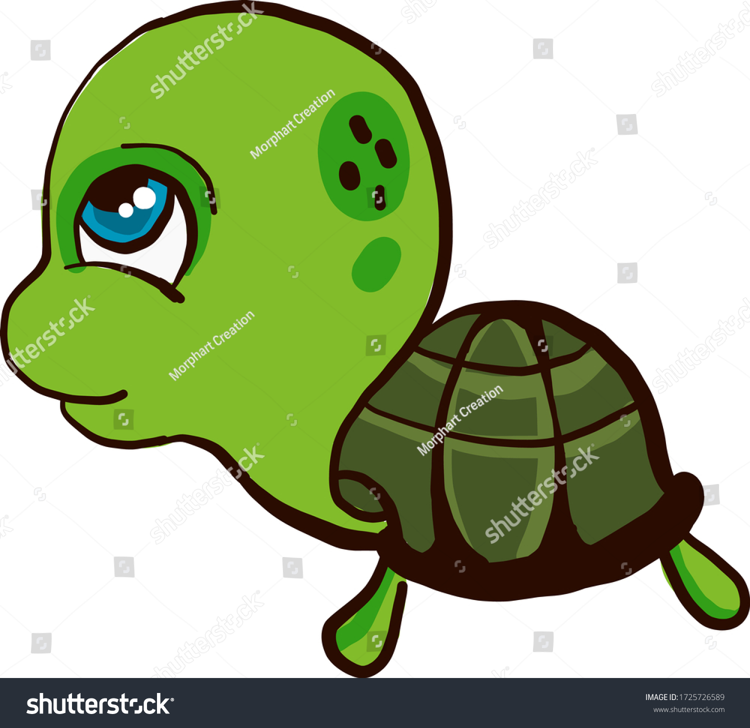 Turtle Big Head Illustration Vector On Stock Vector (Royalty Free ...