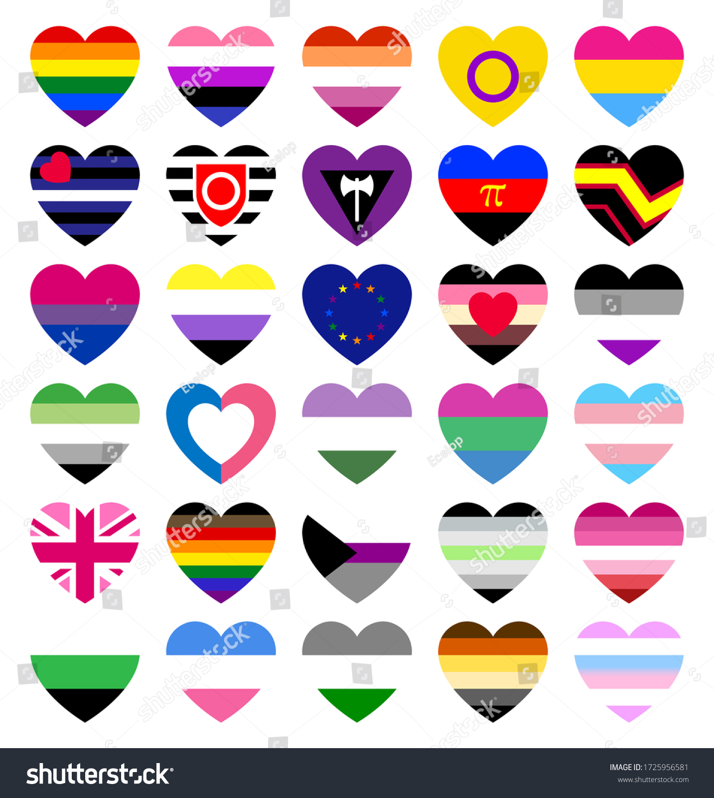 Lgbt Pride Flags Heart Shape Modern Stock Vector Royalty Free 1725956581 Shutterstock 