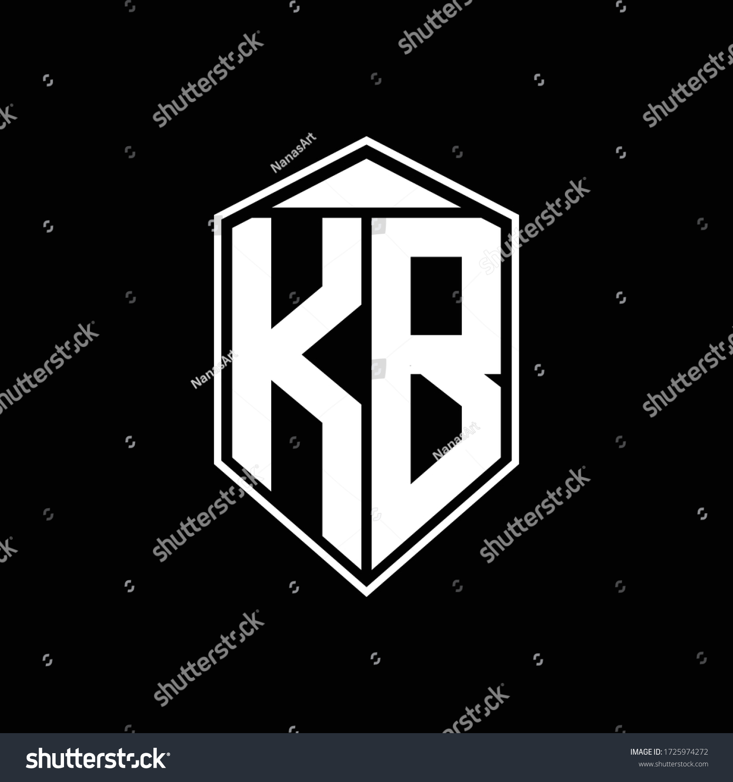 Kb Logo Monogram Emblem Shape Combination Stock Vector (Royalty Free ...