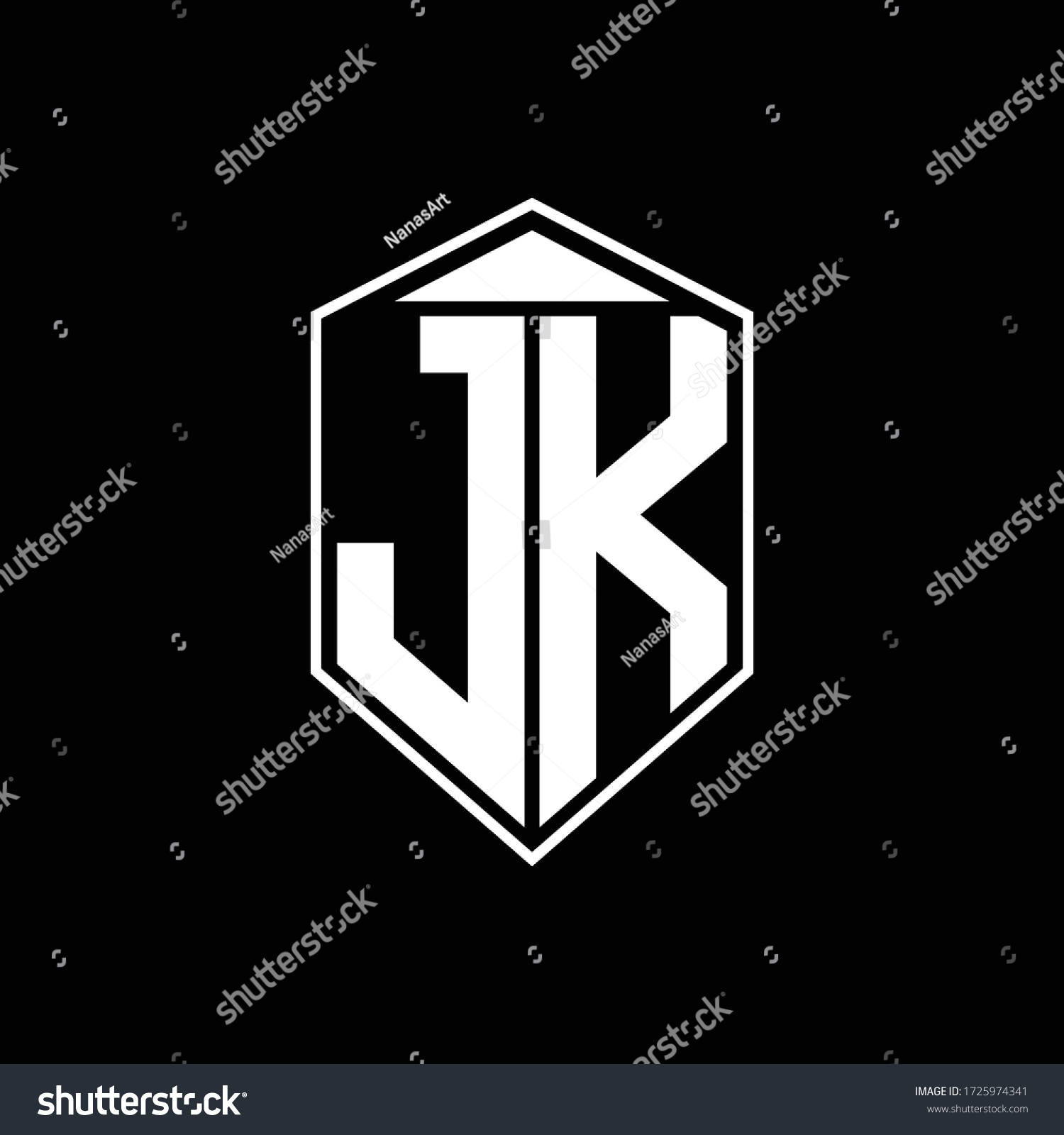 Jk Logo Monogram Emblem Shape Combination Stock Vector (Royalty Free ...