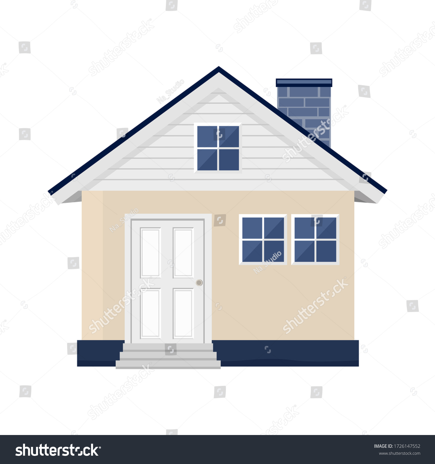 House On White Background Stock Vector (Royalty Free) 1726147552 ...