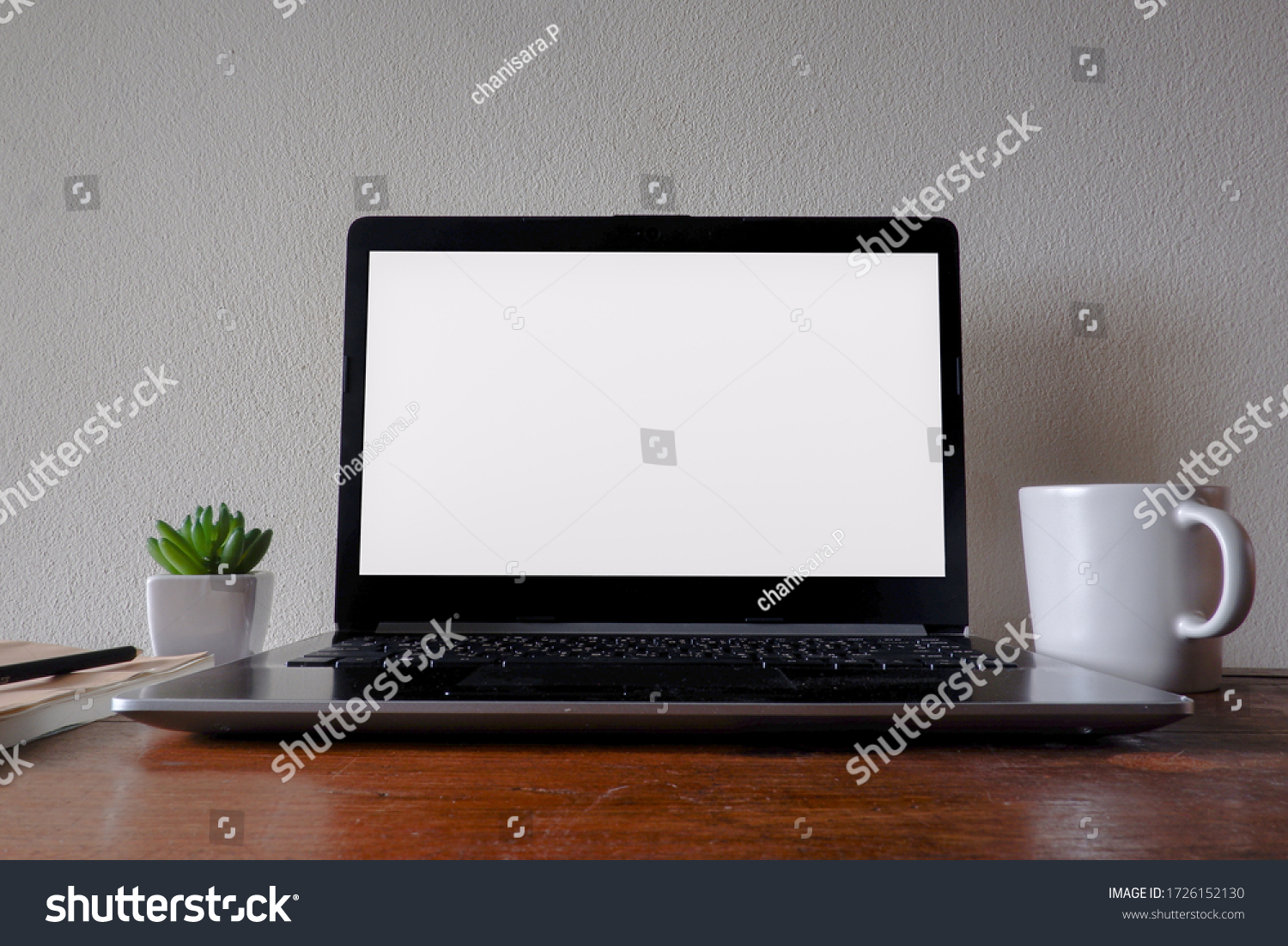 Cropped Shot View White Office Desk Stock Photo 1726152130 | Shutterstock